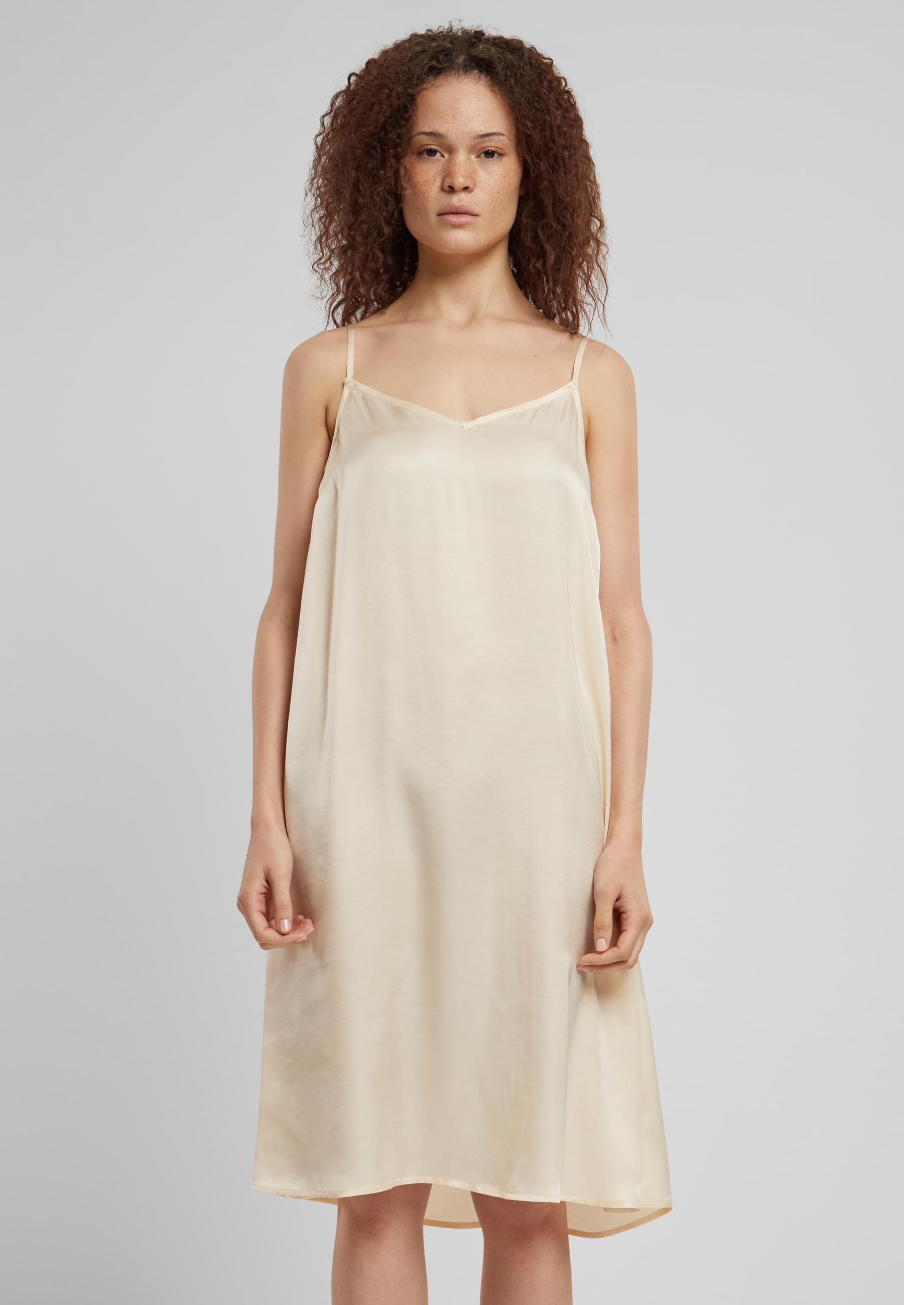 URBAN CLASSICS Shirtkleid »Urban Classics Damen Ladies Viscose Satin Slip Dress«, (1 tlg.)