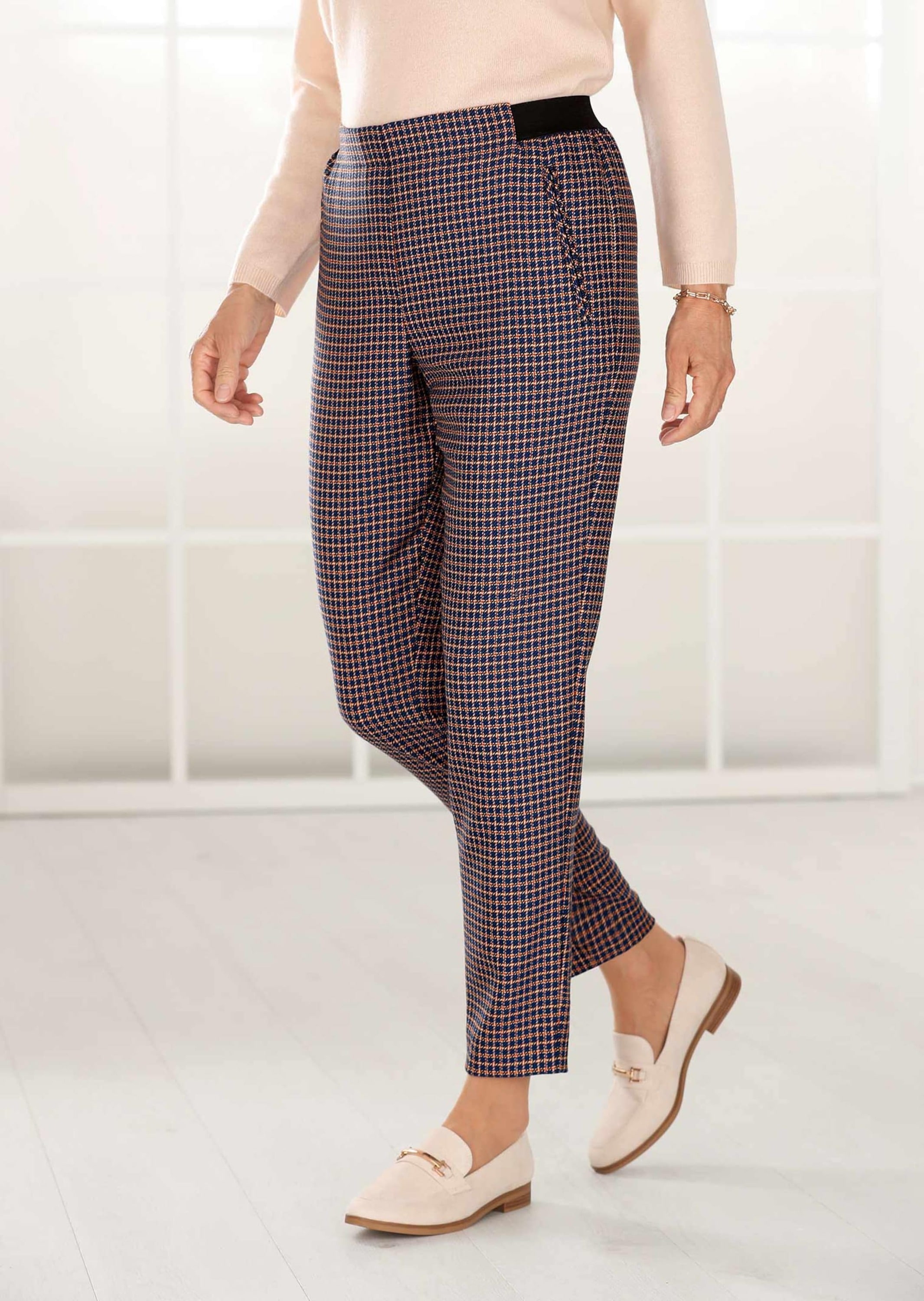 GOLDNER Schlupfhose »Kurzgröße Klassische Karohose Martha«