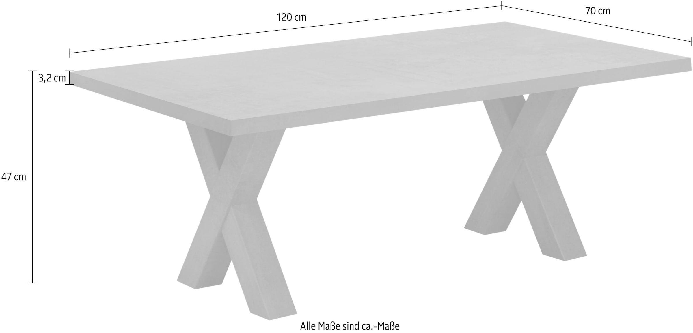 Mäusbacher Couchtisch »Mister X-CT 120 TOPSELLER!«, (OTTOs Choice), Mäusbacher Couchtisch mit X Gestell. Breite 120 cm