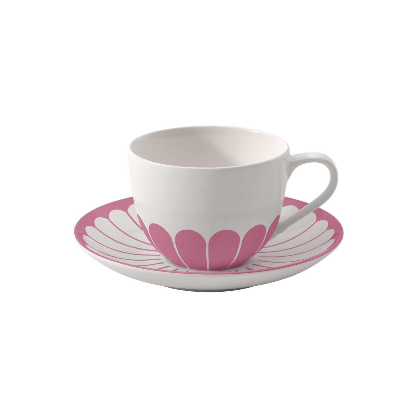 Villeroy & Boch Tasse "Cappuccinotasse mit Untertasse Fleur Couleur 300 ml" Spülmaschinenfest, Mikrowellensicher