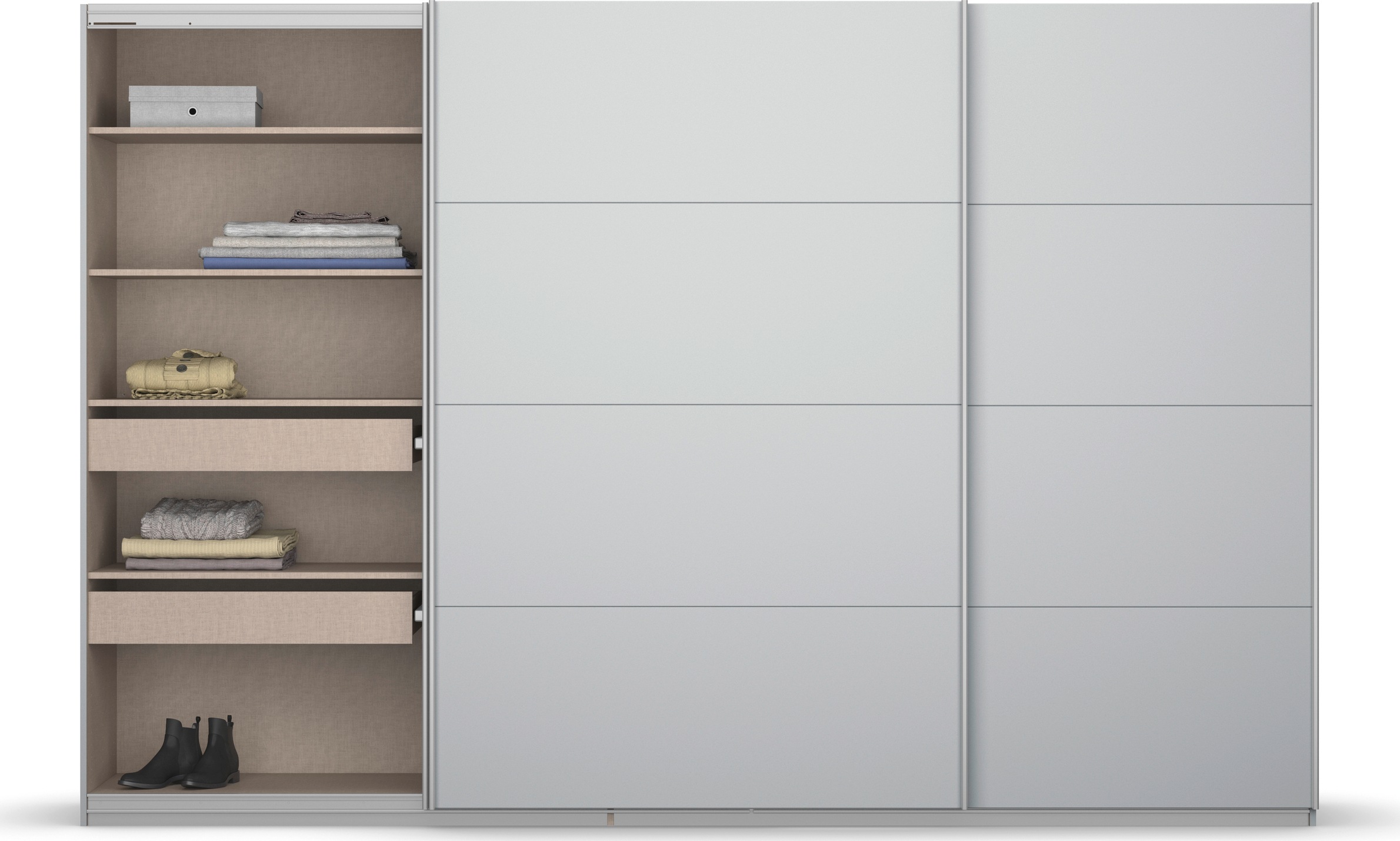 rauch Schwebetürenschrank »Koluna«, Glasfront, inkl. 2 Innenschubladen sowie extra Böden