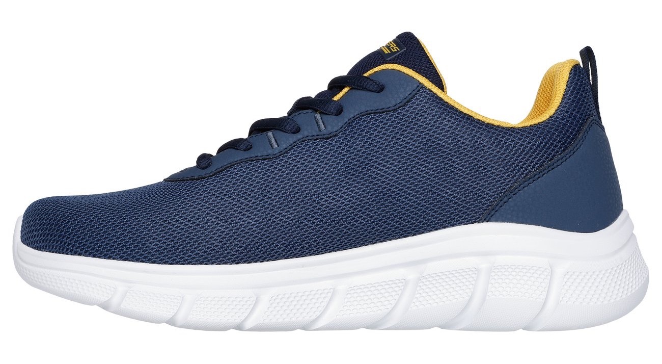 Sneaker SKECHERS "Bobs Sport™ B Flex – Chill Edge", Herren, Gr. 47,5, blau (navy, orange), Lederimitat, Mesh, kontrastfarbene Details, Schuhe Sneaker, Chunky Sneaker, Schnürschuhe in veganer Verarbeitung 3