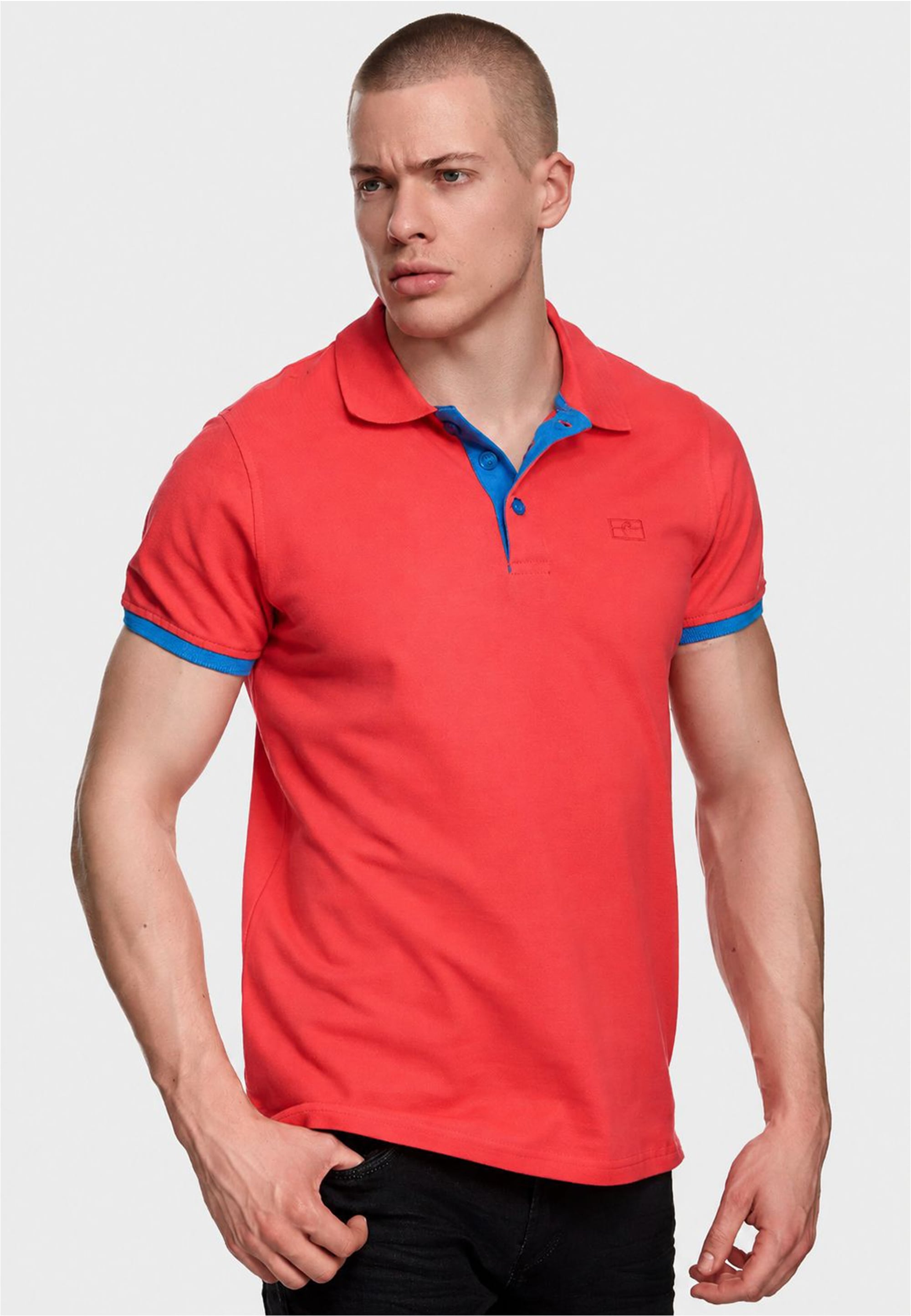 Rusty Neal Poloshirt "Rusty Neal Polo" mit kontrastfarbig abgesetzter Knopfleiste