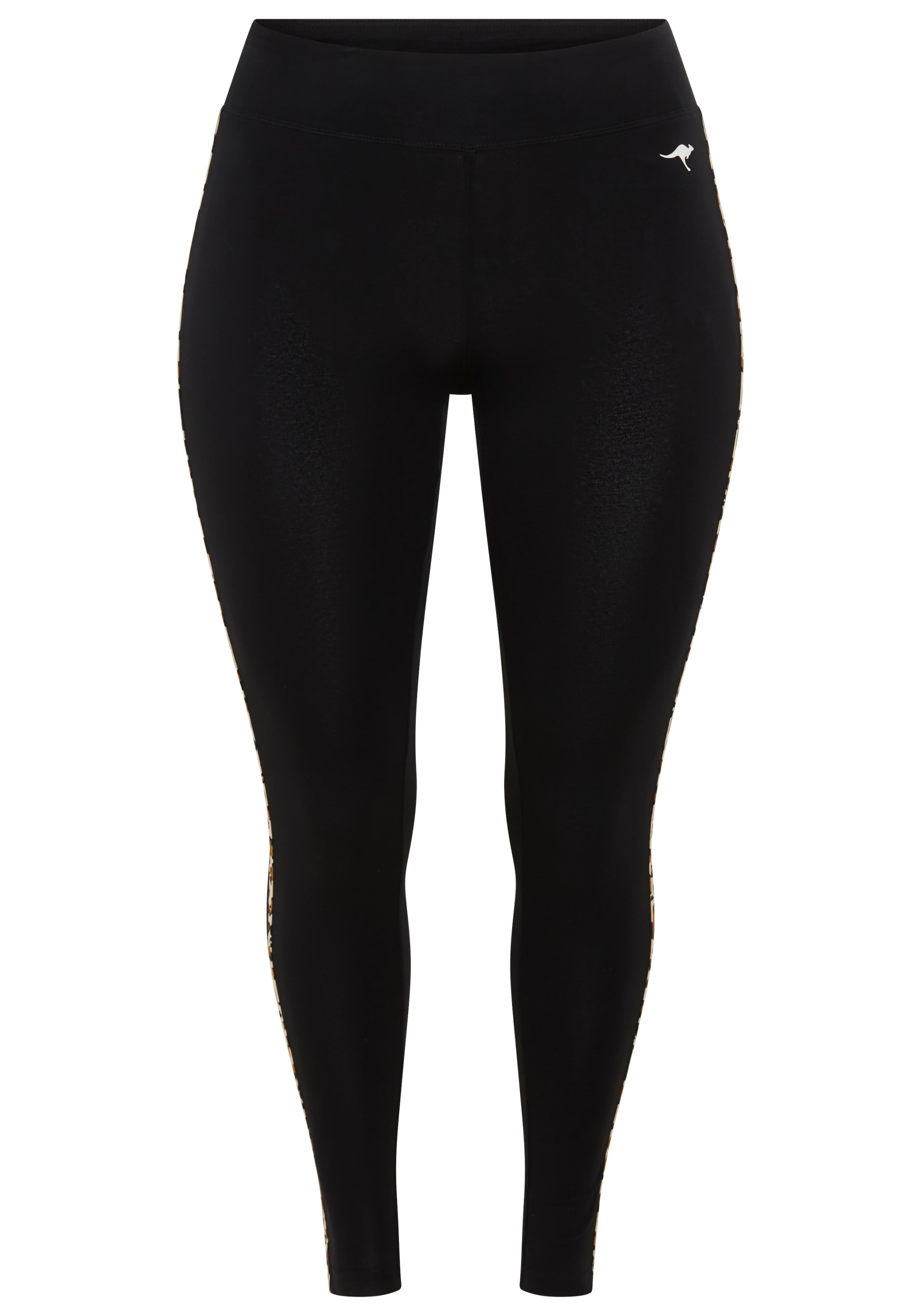 KangaROOS Leggings, mit seitlichen Streifen im Leo-Print