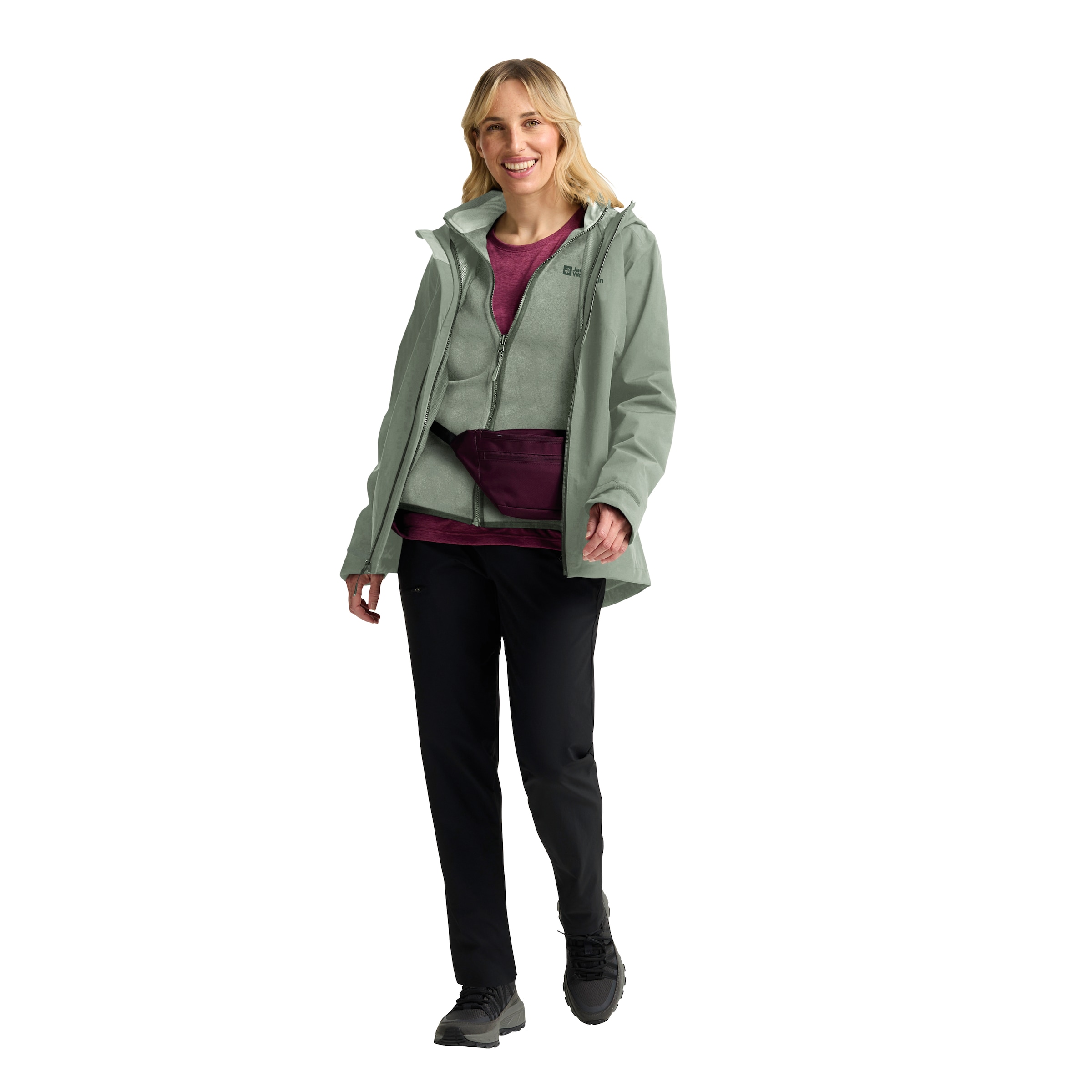 Jack Wolfskin 3-in-1-Funktionsjacke »MOONRISE 3IN1 JKT W«, mit Kapuze, 3in1, atmungsaktiv, Übergangsjacke
