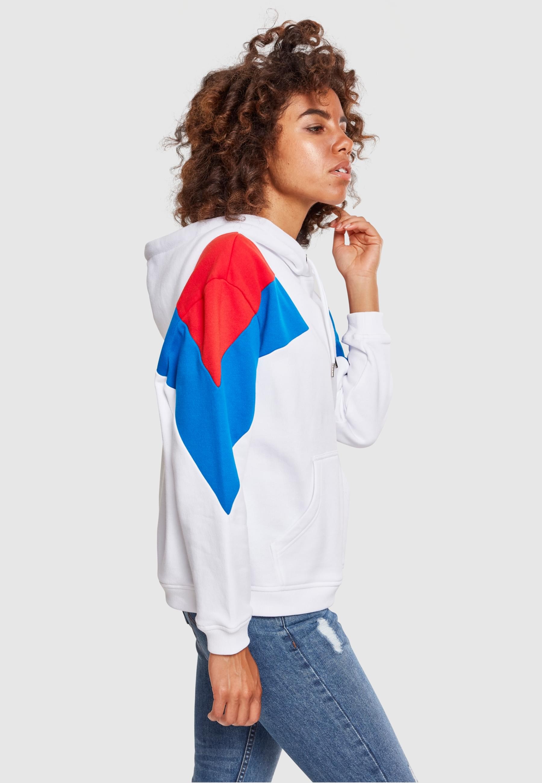 URBAN CLASSICS Rundhalspullover »Urban Classics Damen Ladies Oversize 3-Tone Block Hoody«, (1 tlg.)