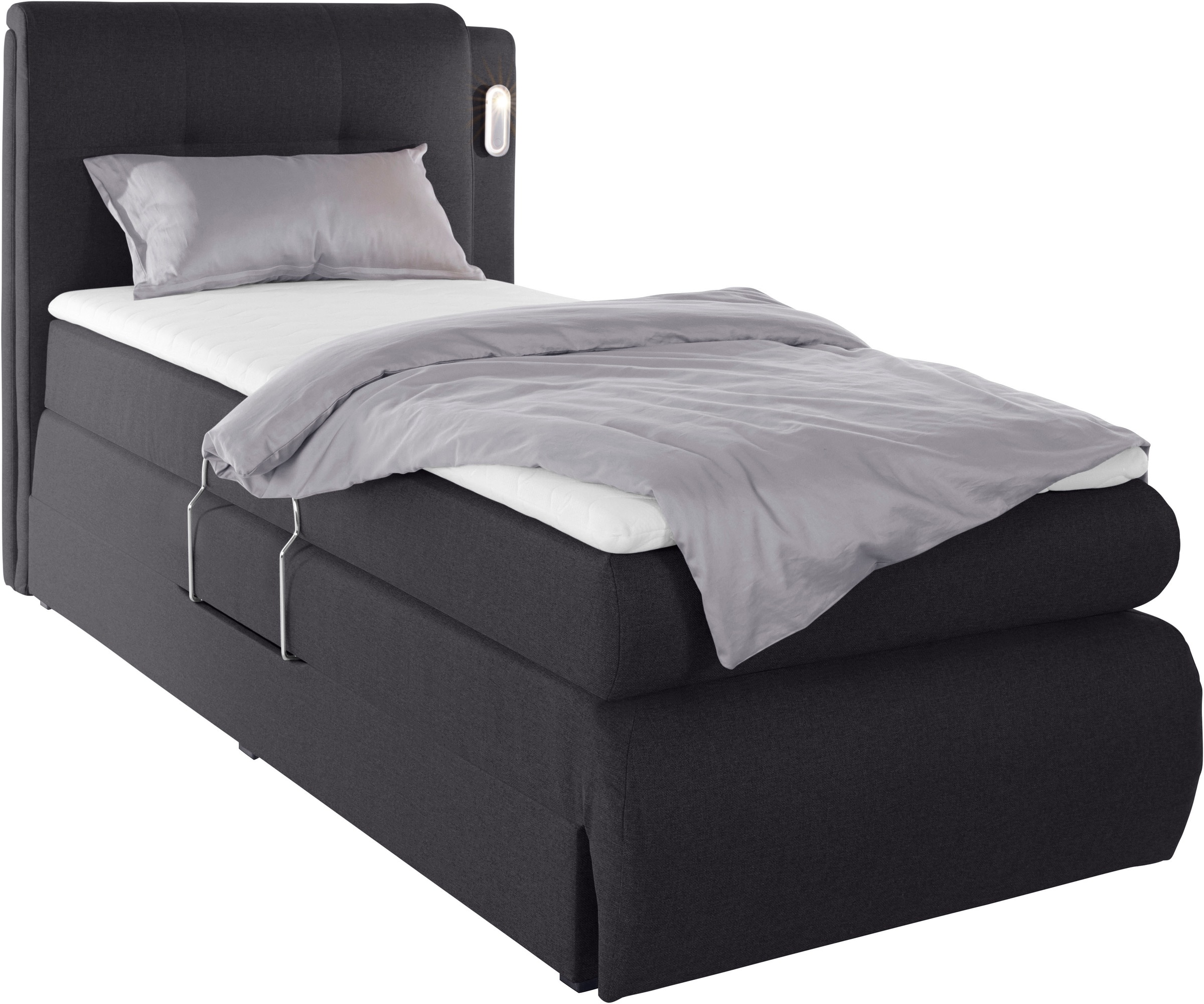 COLLECTION AB Boxspringbett »Borna«, inklusive Bettkasten, LED-Beleuchtung und Topper
