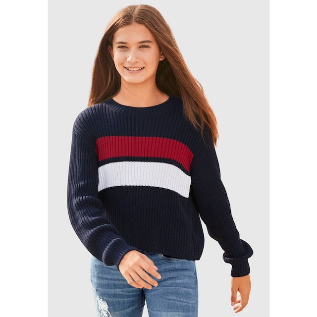 Form Strickpullover, bestellen kurzer | in KIDSWORLD online weiter, BAUR