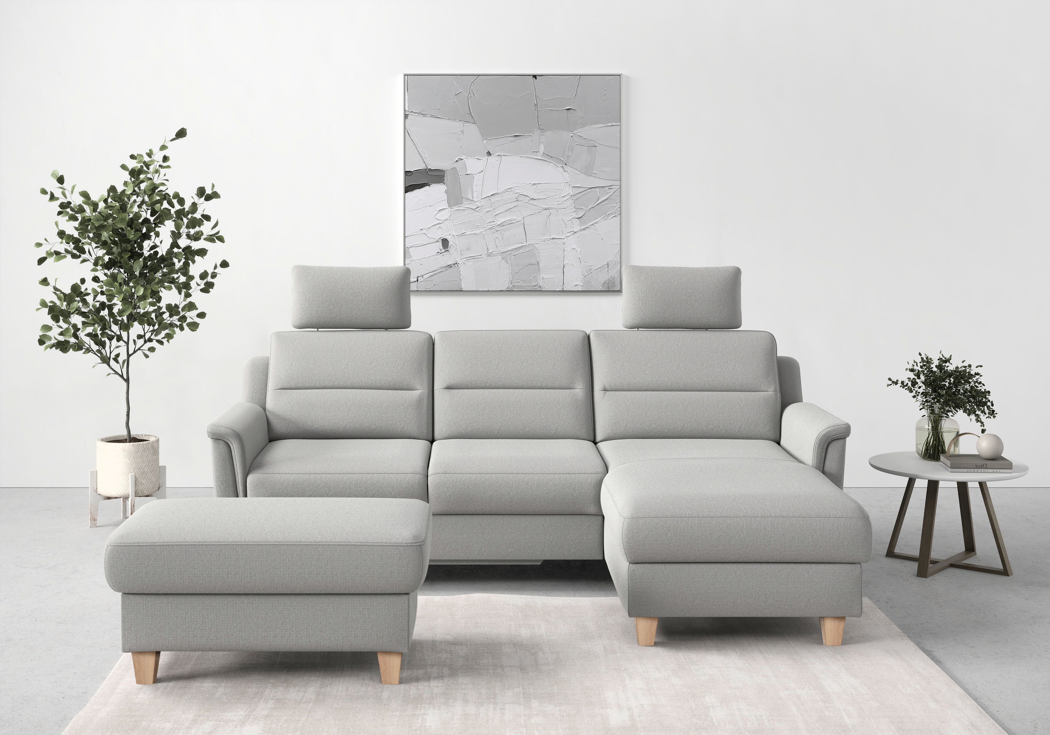 sit&more Ecksofa "Farö L-Form" inklusive Federkern, wahlweise mit Schlaffunktion und Bettkasten