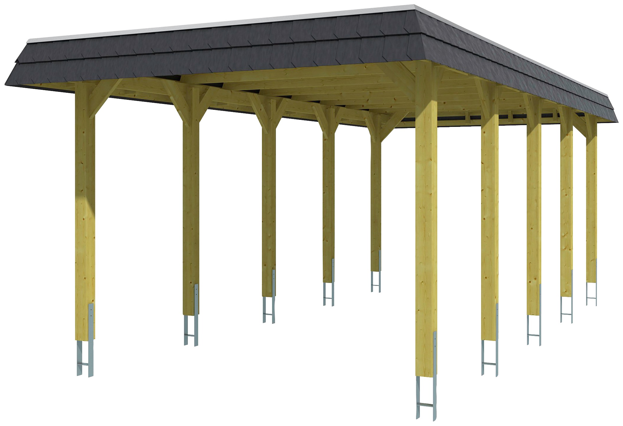 Skanholz Einzelcarport "Spreewald" Massivholz 285 cm grün