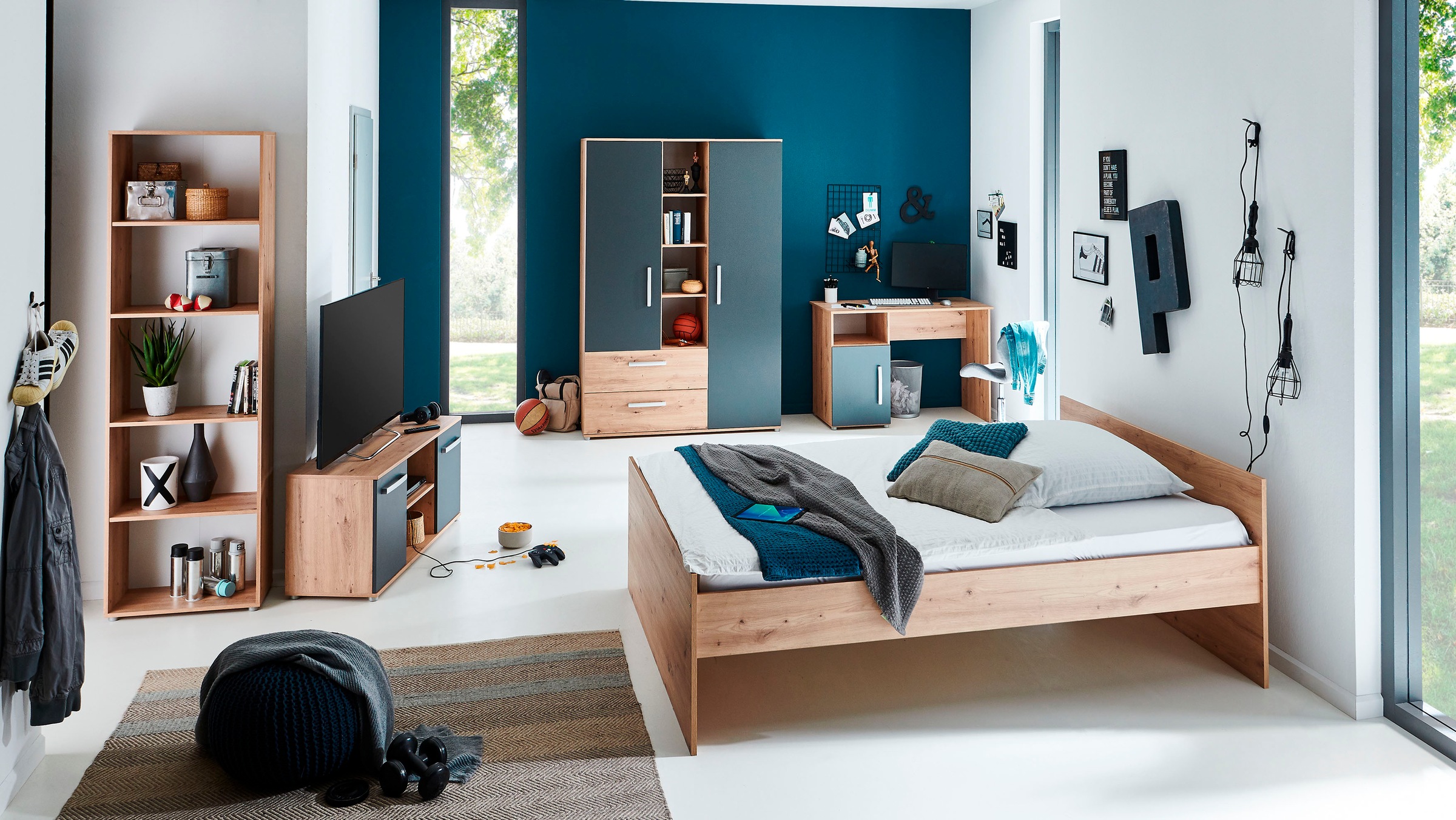 arthur berndt Jugendzimmer-Set "Alessio" Set, Bett, Kleiderschrank, Schreib günstig online kaufen