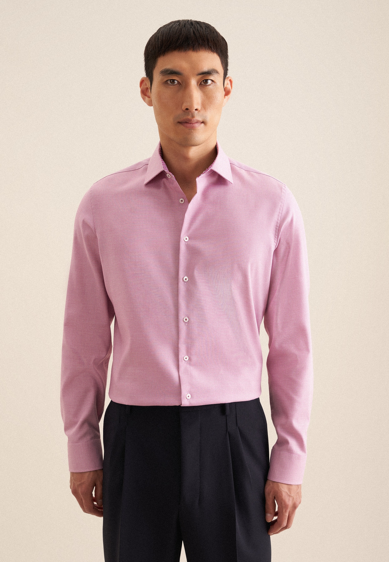 seidensticker Businesshemd "Shaped" Shaped 1/1 Kentkragen Struktur günstig online kaufen