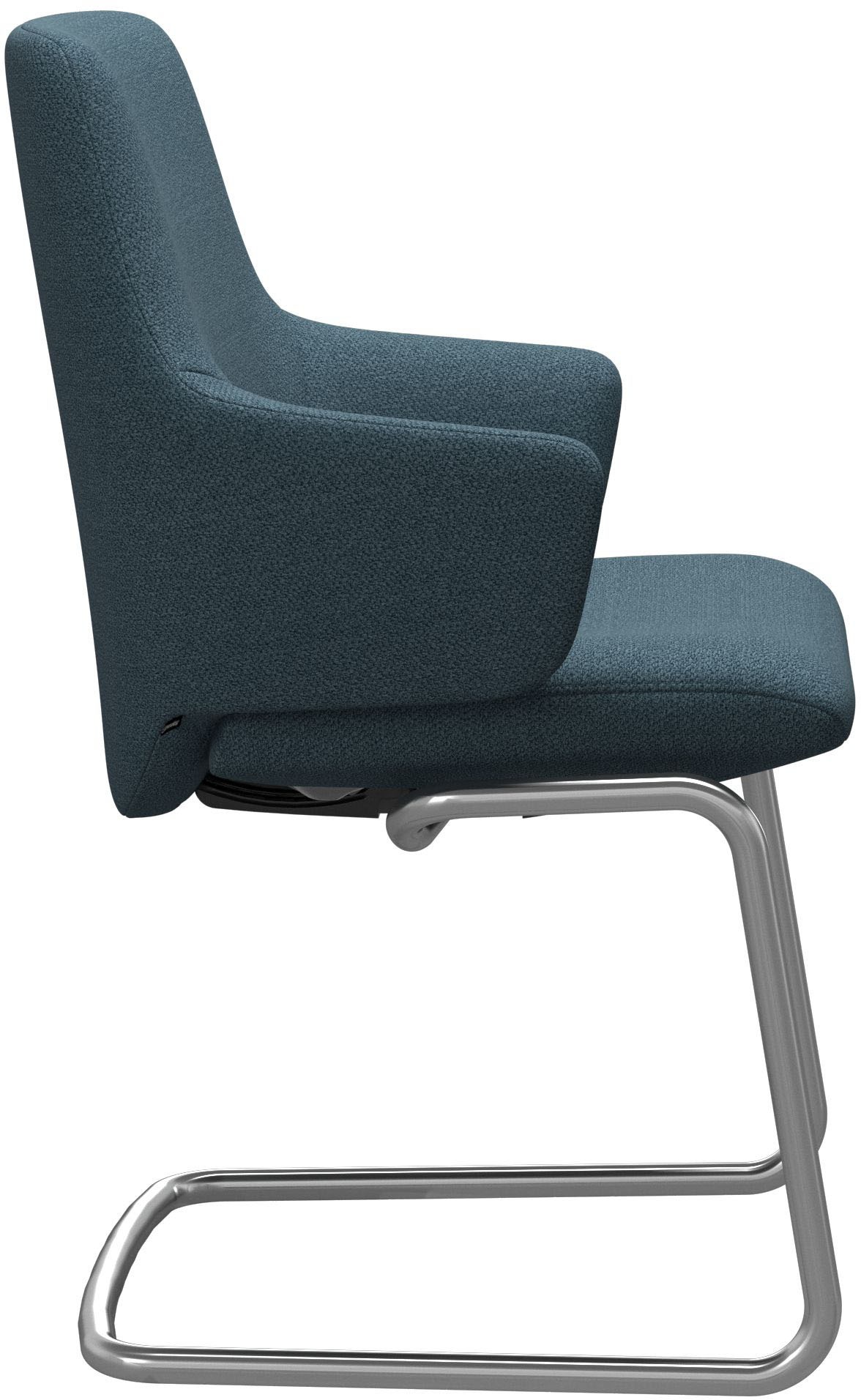 Stressless® Polsterstuhl »Laurel«, ROHLEDER Stoff Q2 FARON, Low Back mit Armlehne, Größe L, mit Beinen aus Stahl in Schwarz matt