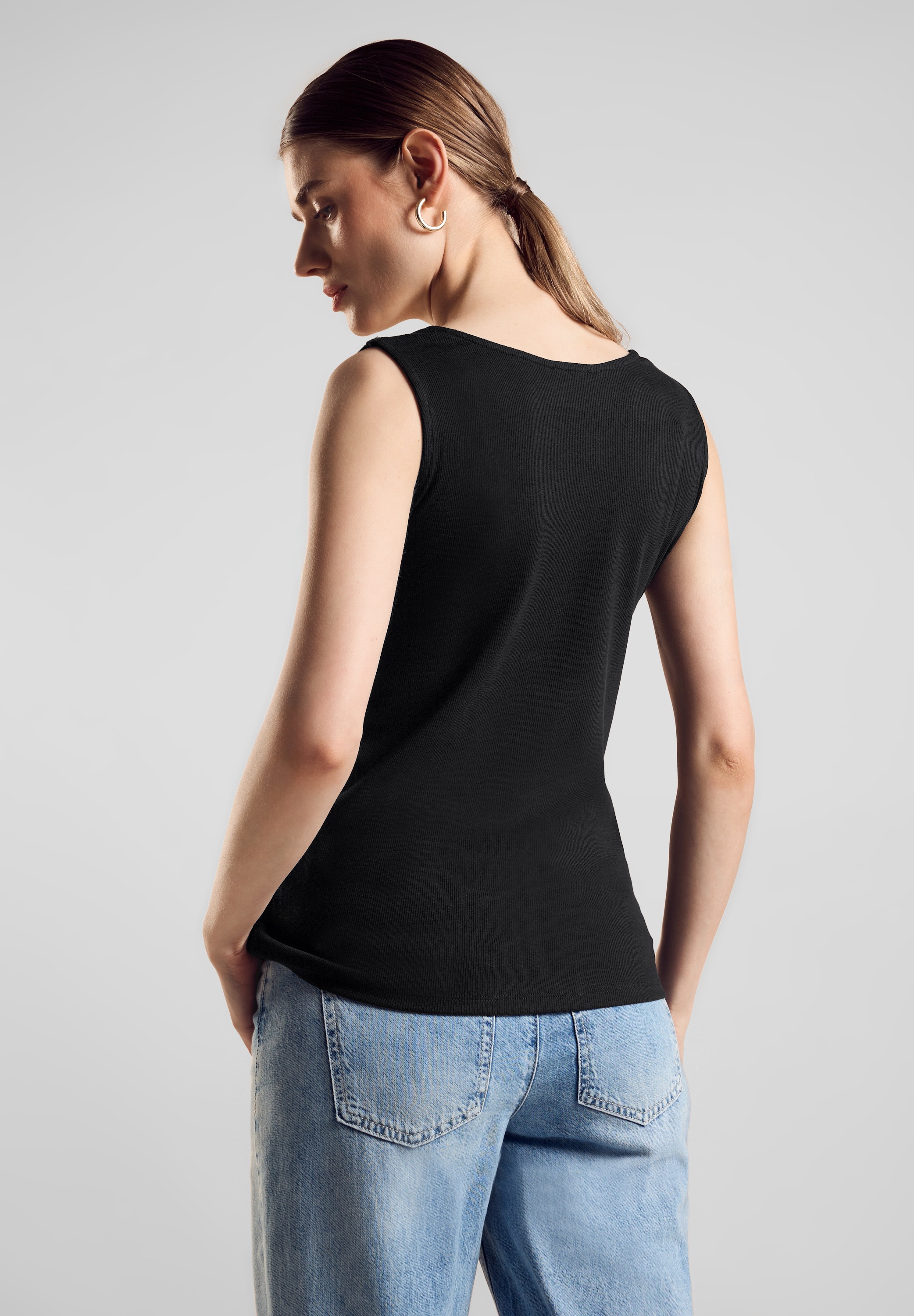 STREET ONE T-Shirt, aus Baumwolle mit Stretchante