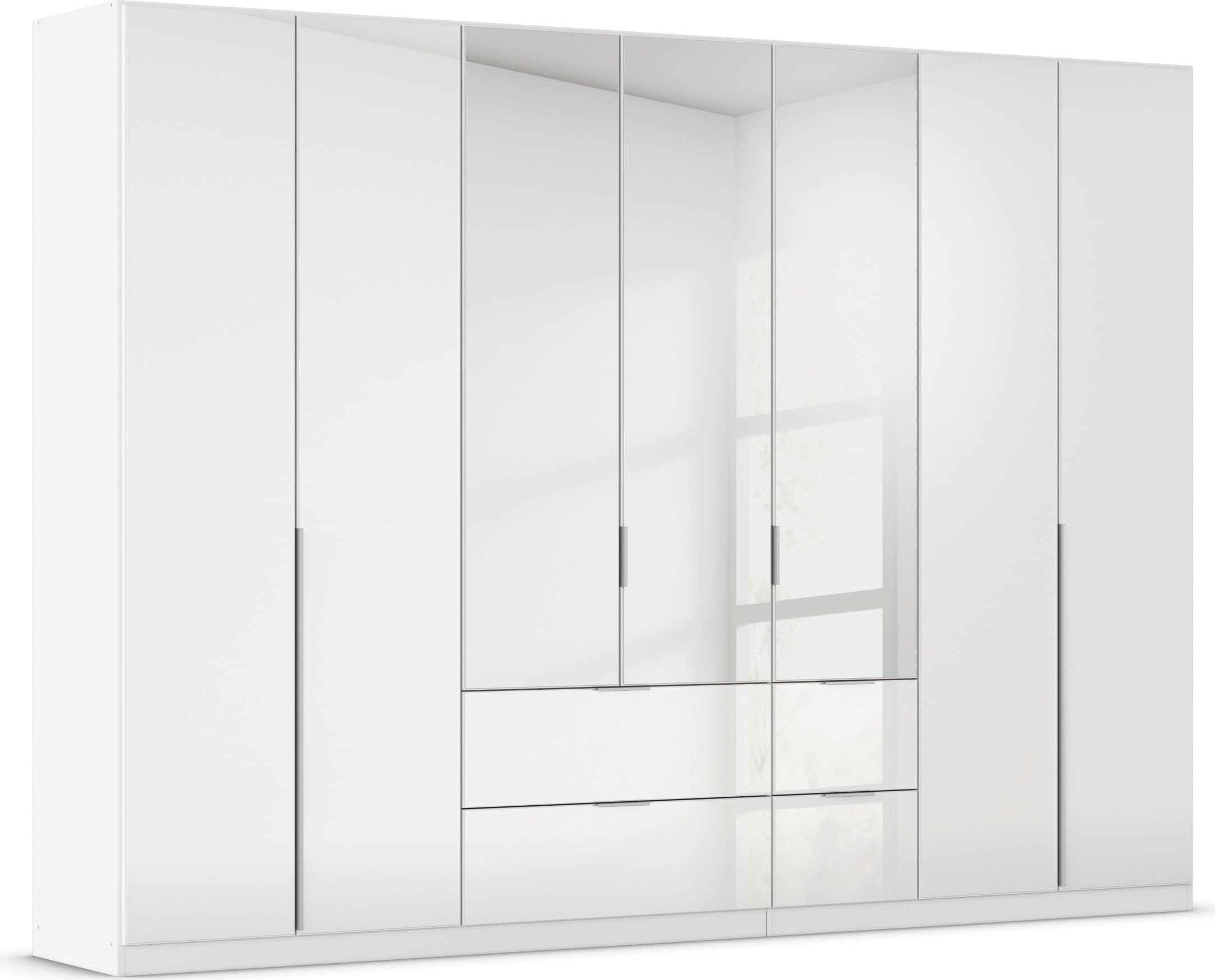 OTTO home Drehtürenschrank "Kleiderschrank Kleiderschränke Schrank Garderobe AGORDO mit Glasfront" in zwei Griff-Farben, Breiten 91-360 cm, mit Außenschubkästen, in 7 Breiten und 2 Höhen MADE IN GERMANY