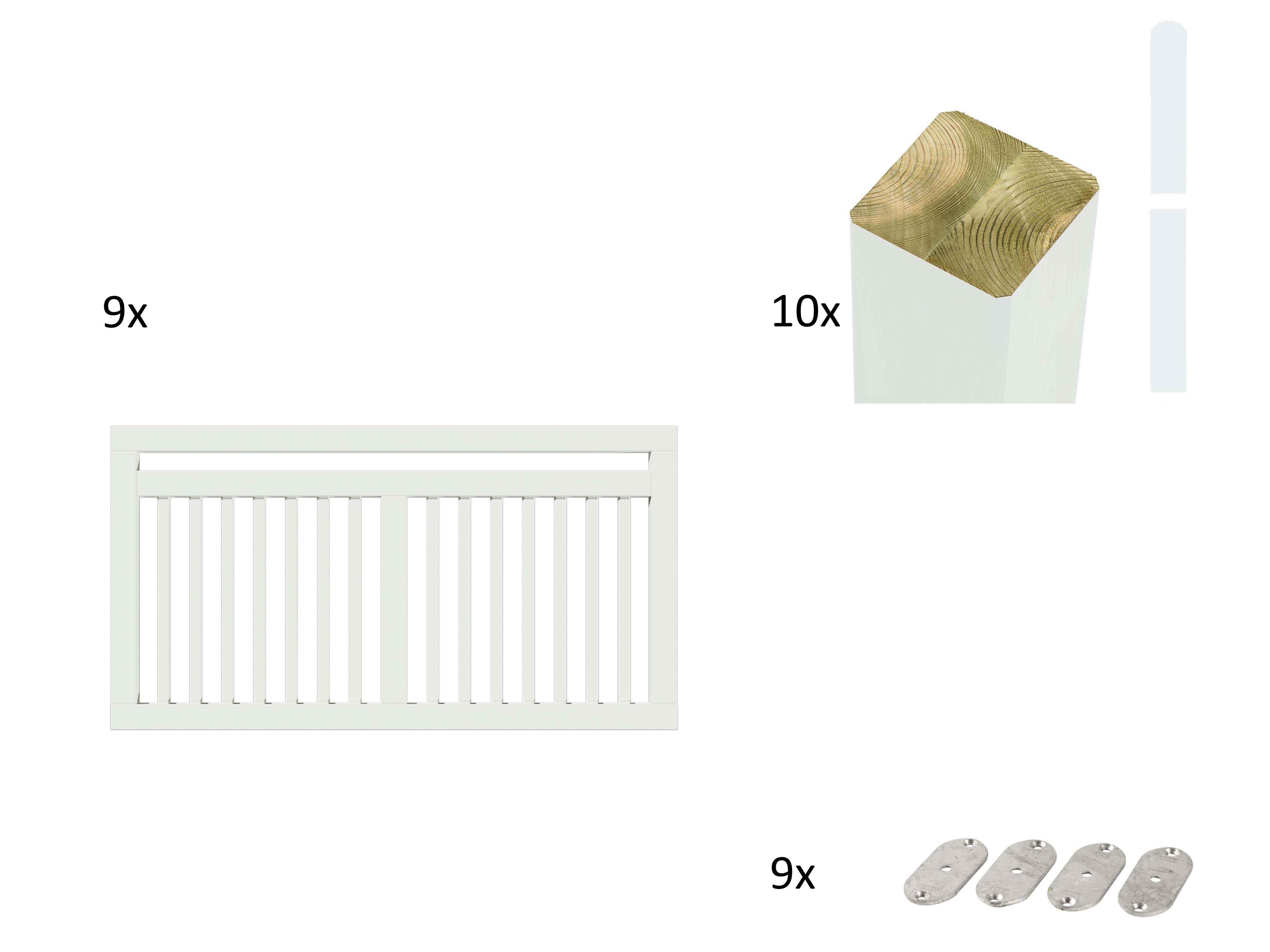 PLUS 1100000002199 "Linea" Höhe: 80 cm, Gesamtlänge: 4,78 bis 23,62 m, zum Einbetonieren