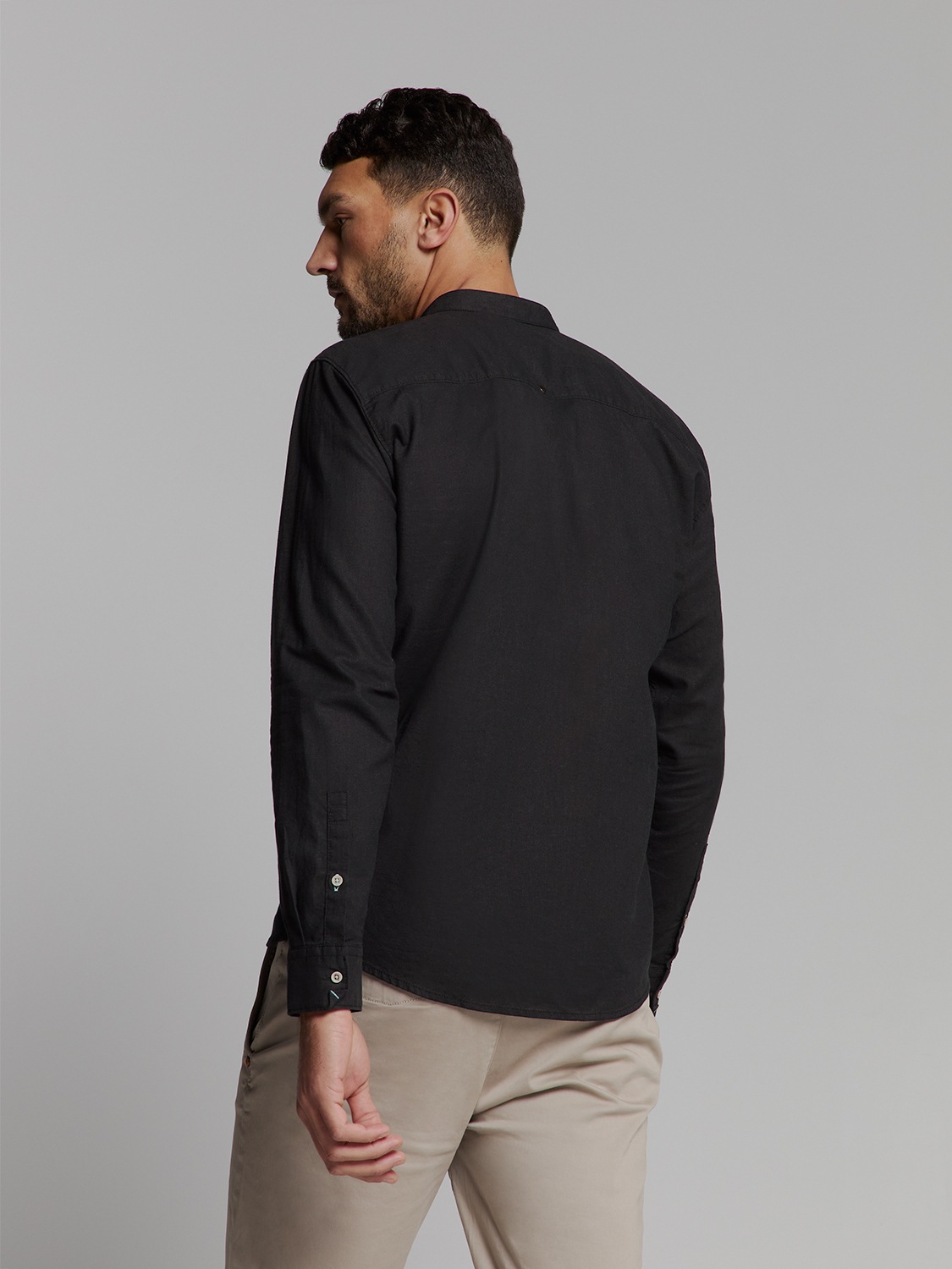 NO EXCESS Langarmhemd "No Excess Leinenhemd" günstig online kaufen