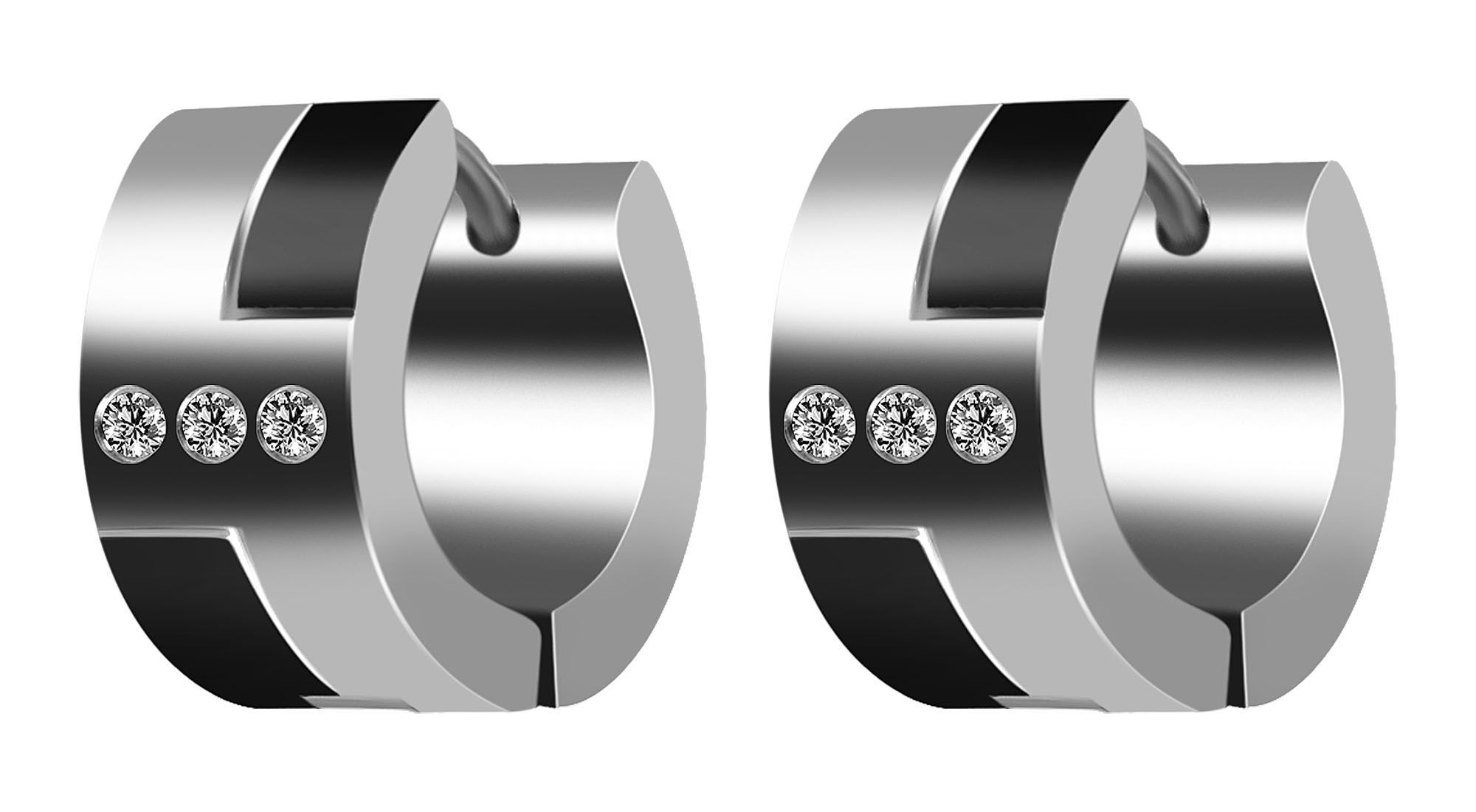 Adelia´s Klappcreolen "Damen Ohrringe – Klappcreole aus Edelstahl mit Stras günstig online kaufen