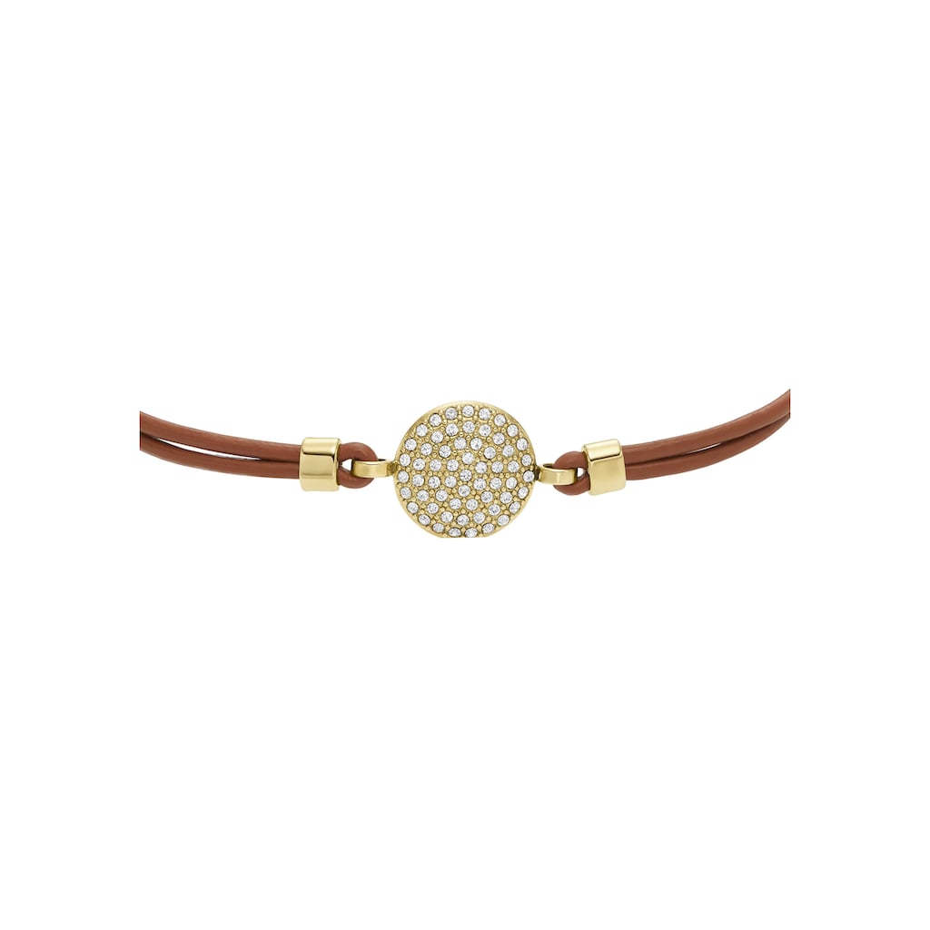 Fossil Armband »SADIE GLITZ DISC, JF04545710«, mit Glassteinen