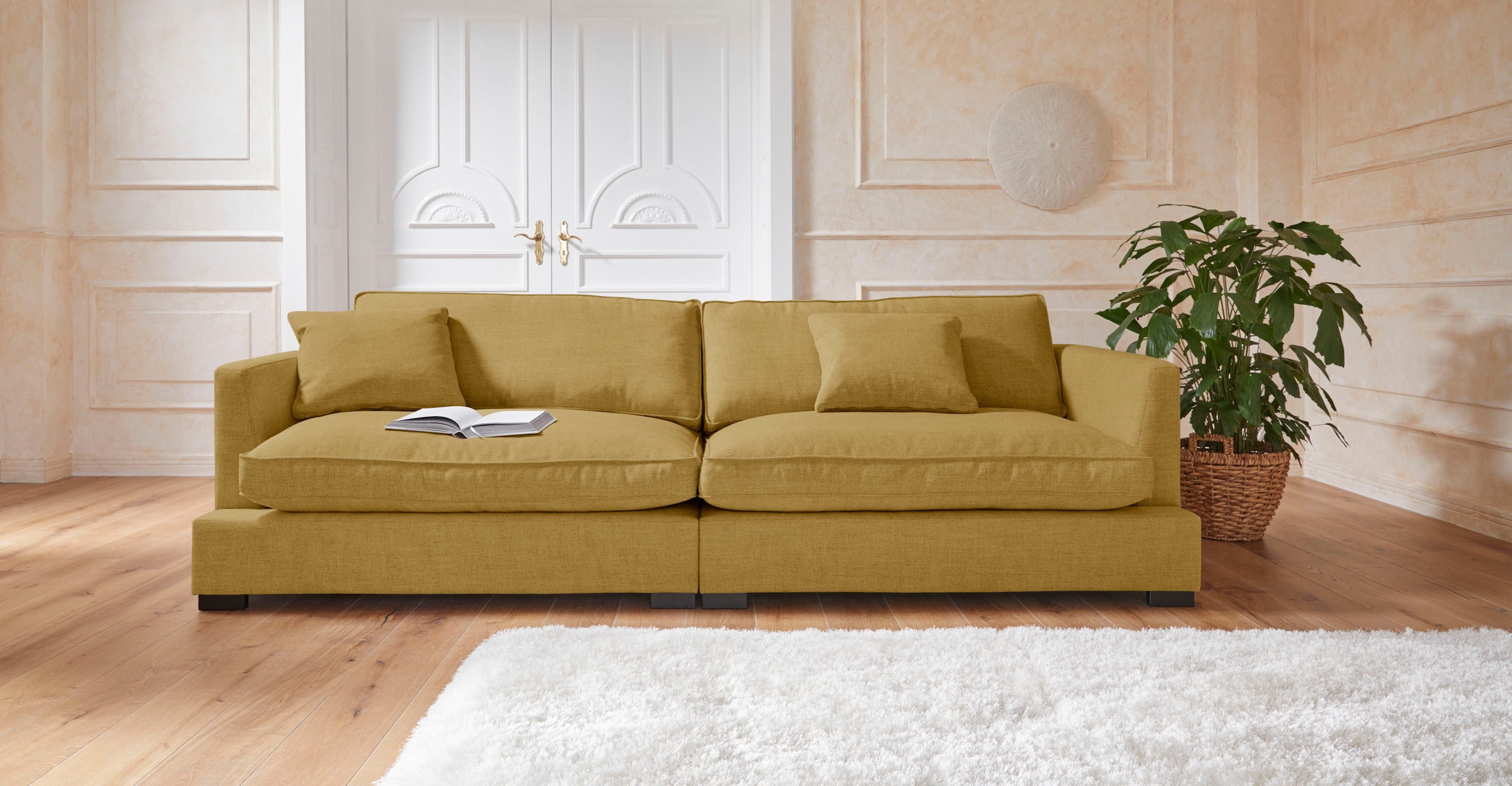 Guido Maria Kretschmer Home&Living Big-Sofa »Annera«, weicher Sitzkomfort, mit extra tiefen Sitzflächen, Füllung mit Federn