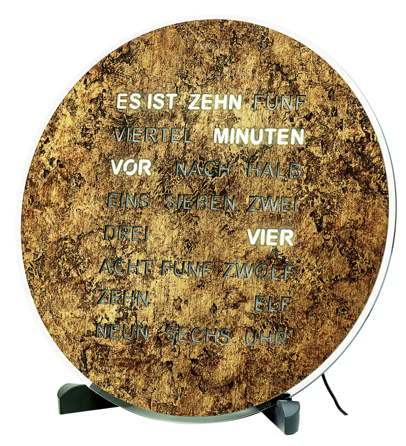 AMS Tischuhr, braun, Tischuhren, Quarzuhr, Wohnzimmer, Esszimmer