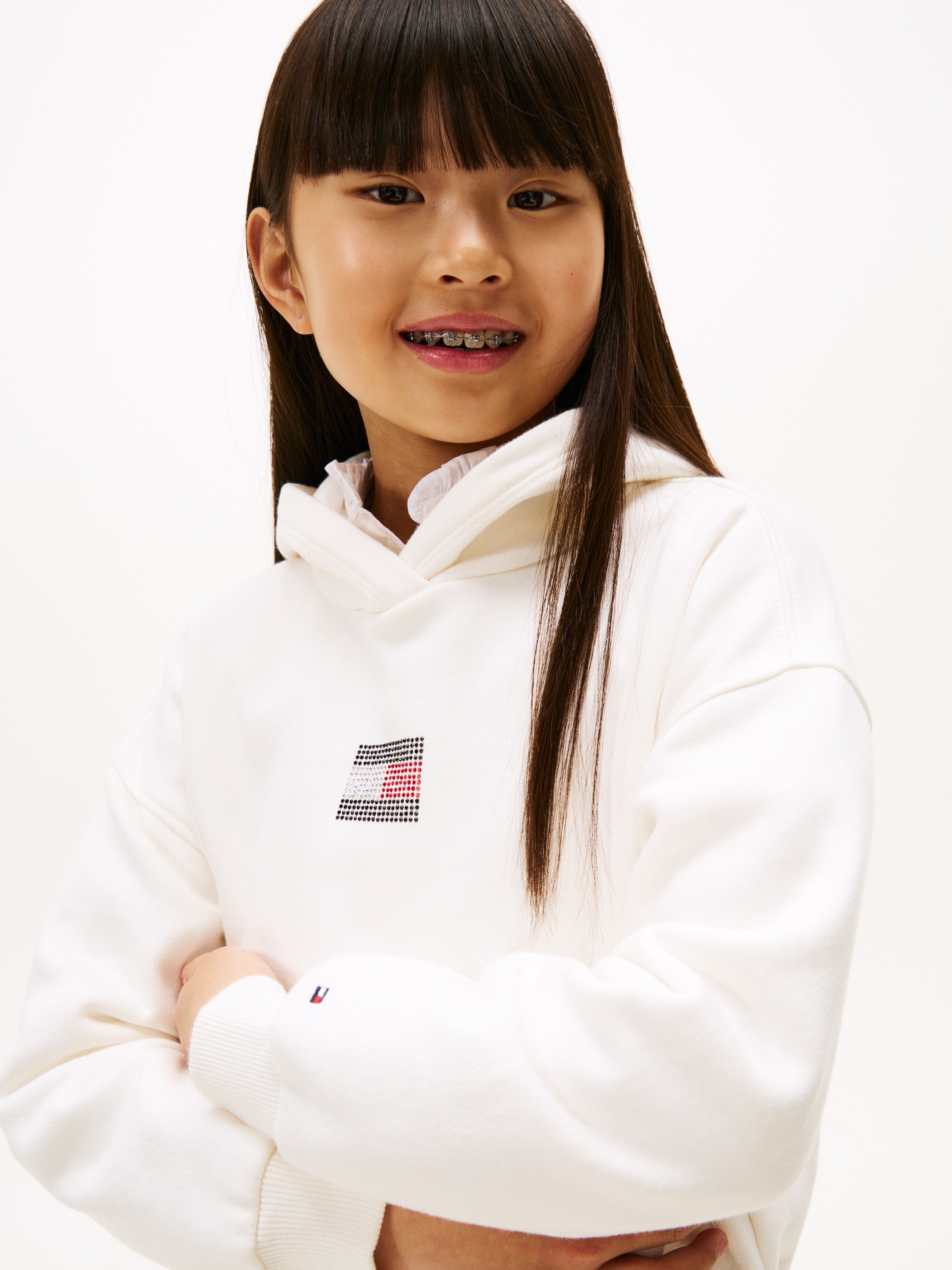 Tommy Hilfiger Kapuzensweatshirt »RHINE STONE FLAG HOODIE«, Kinder bis 16 Jahre