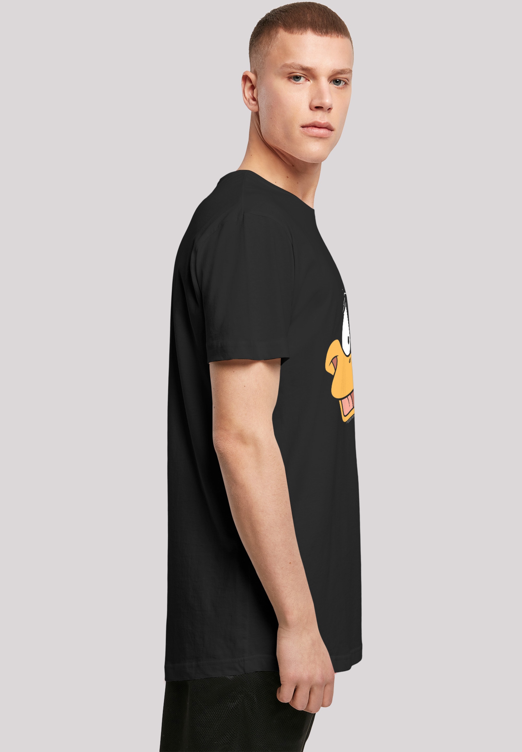 F4NT4STIC T-Shirt »Long Cut T-Shirt Looney Tunes Daffy Duck Face«, Herren,Premium Merch,Lang,Longshirt,Bedruckt