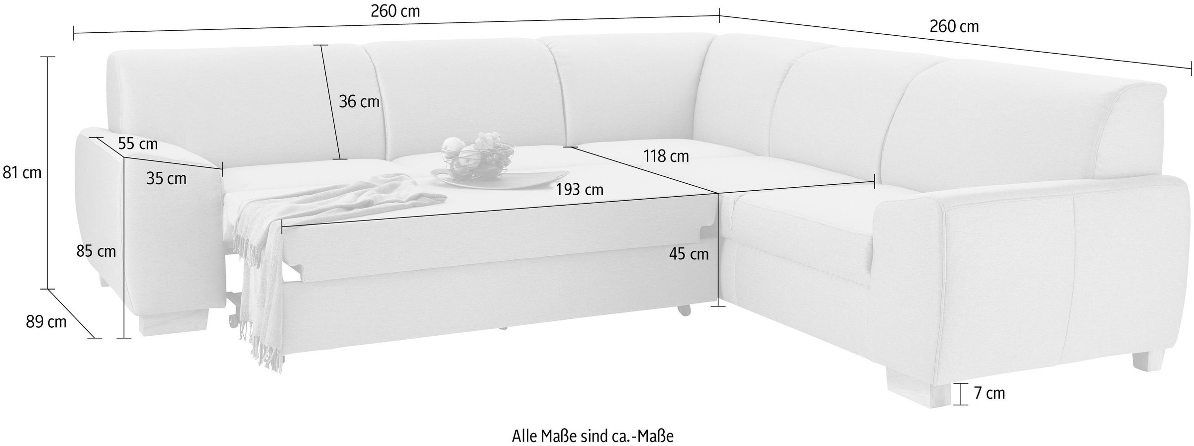 DOMO collection Ecksofa »Incanto kubische Formensprache, komfortabel, flache Armlehnen, L-Form«, wahlweise mit Bettfunktion
