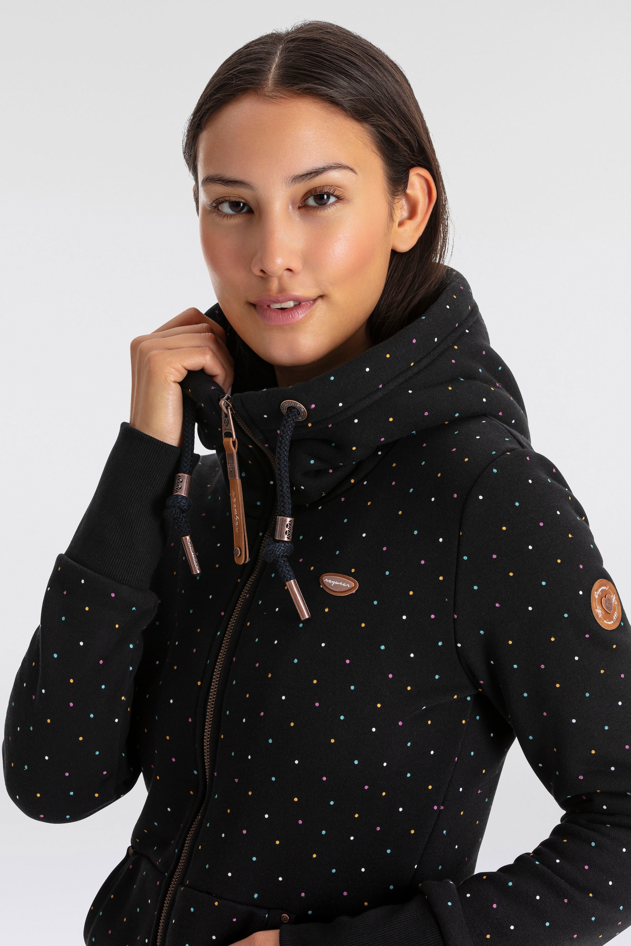 Ragwear Kapuzensweatjacke "NESKA DOTS MULTICOLOR ZIP O", Longsleeve Jacke i günstig online kaufen