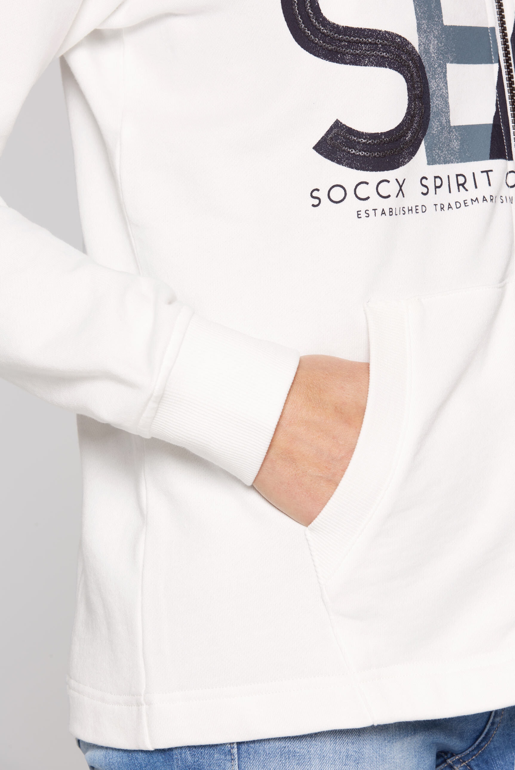 SOCCX Sweatjacke, mit Baumwolle