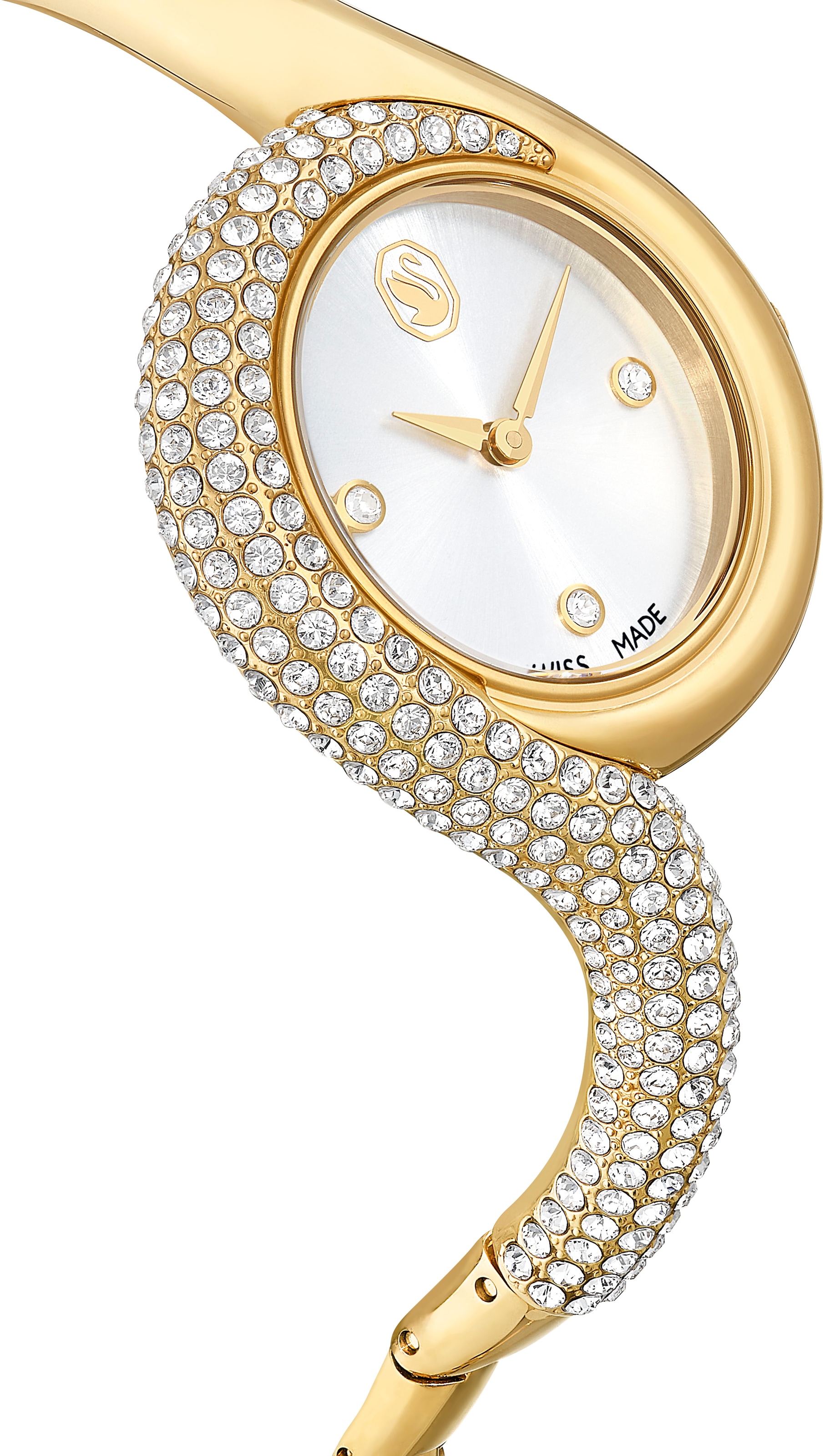 Swarovski Quarzuhr »DEXTERA BANGLE«, Armbanduhr, Damenuhr, Swiss Made, Edelstahlarmband, analog
