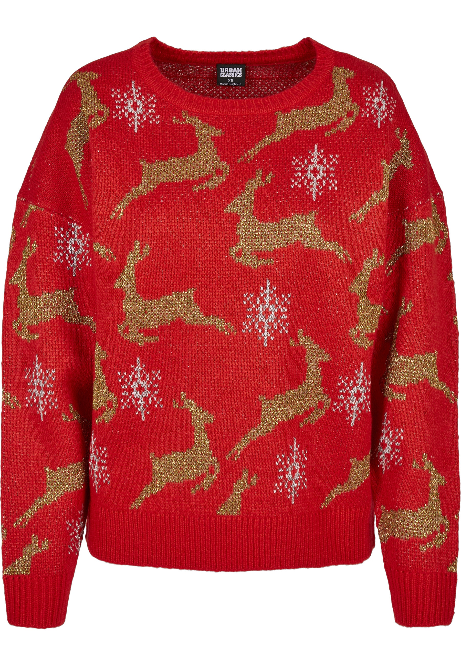 URBAN CLASSICS Rundhalspullover "Urban Classics Damen Ladies Oversized Christmas Sweater" 1 Stk.