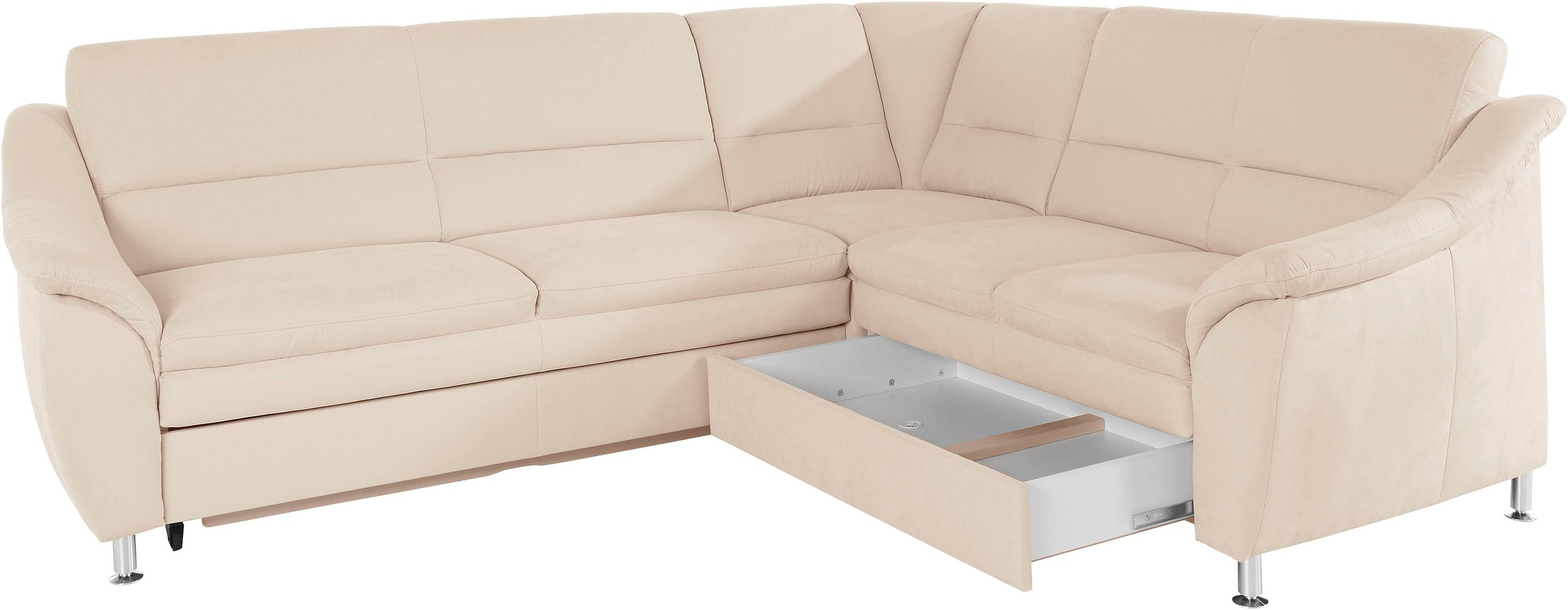 Places of Style Ecksofa »Cardoso L-Form«, Federkern, wahlweise mit Bett, Schubkasten, teilweise Relaxfunktion