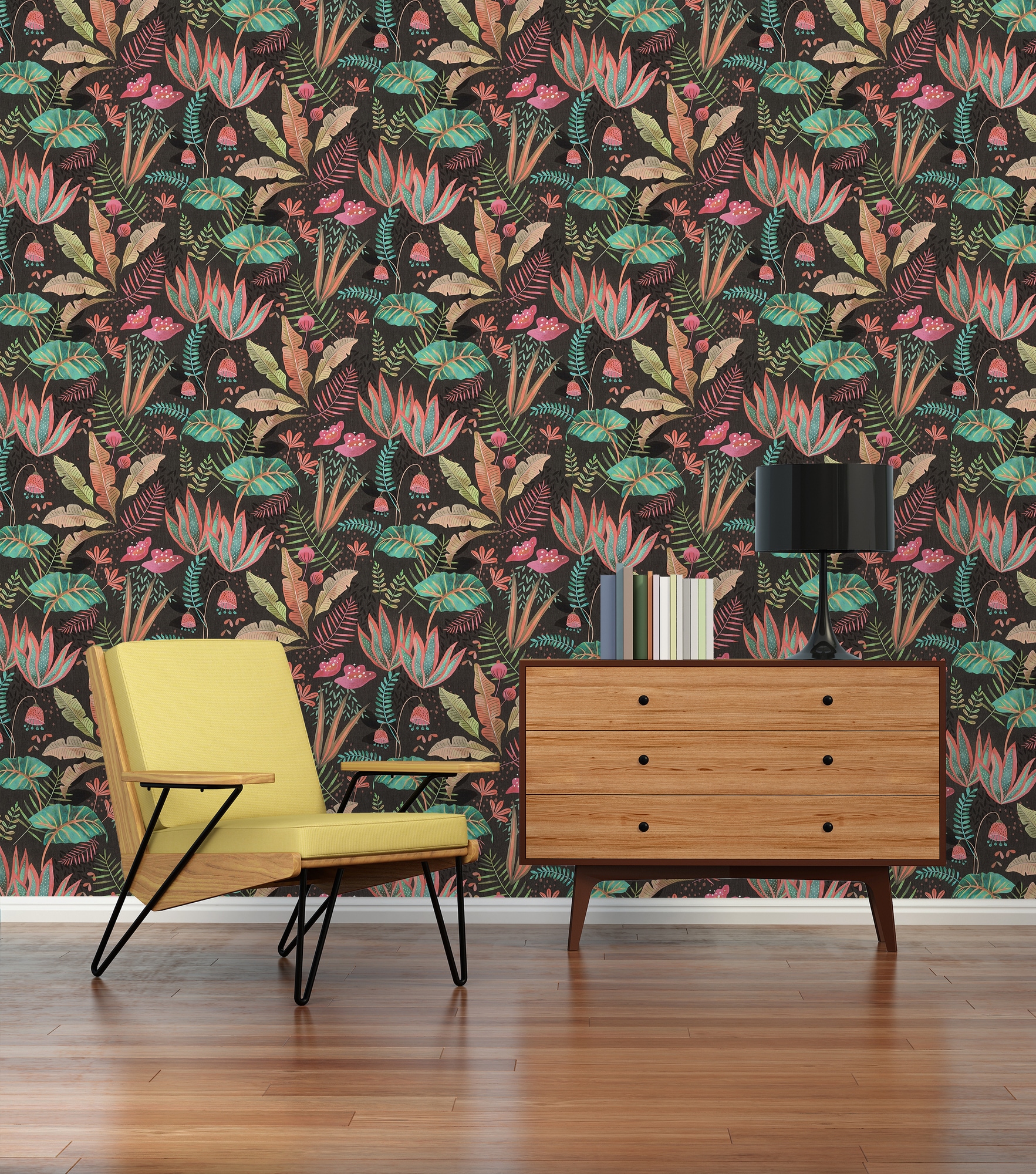 living walls Vliestapete "Famous Garden florale Tapete Mustertapete Pflanzen Blattmotiv" matt strukturiert Vliestapete Blätter für Schlafzimmer Küche Wohnzimmer Floral Design