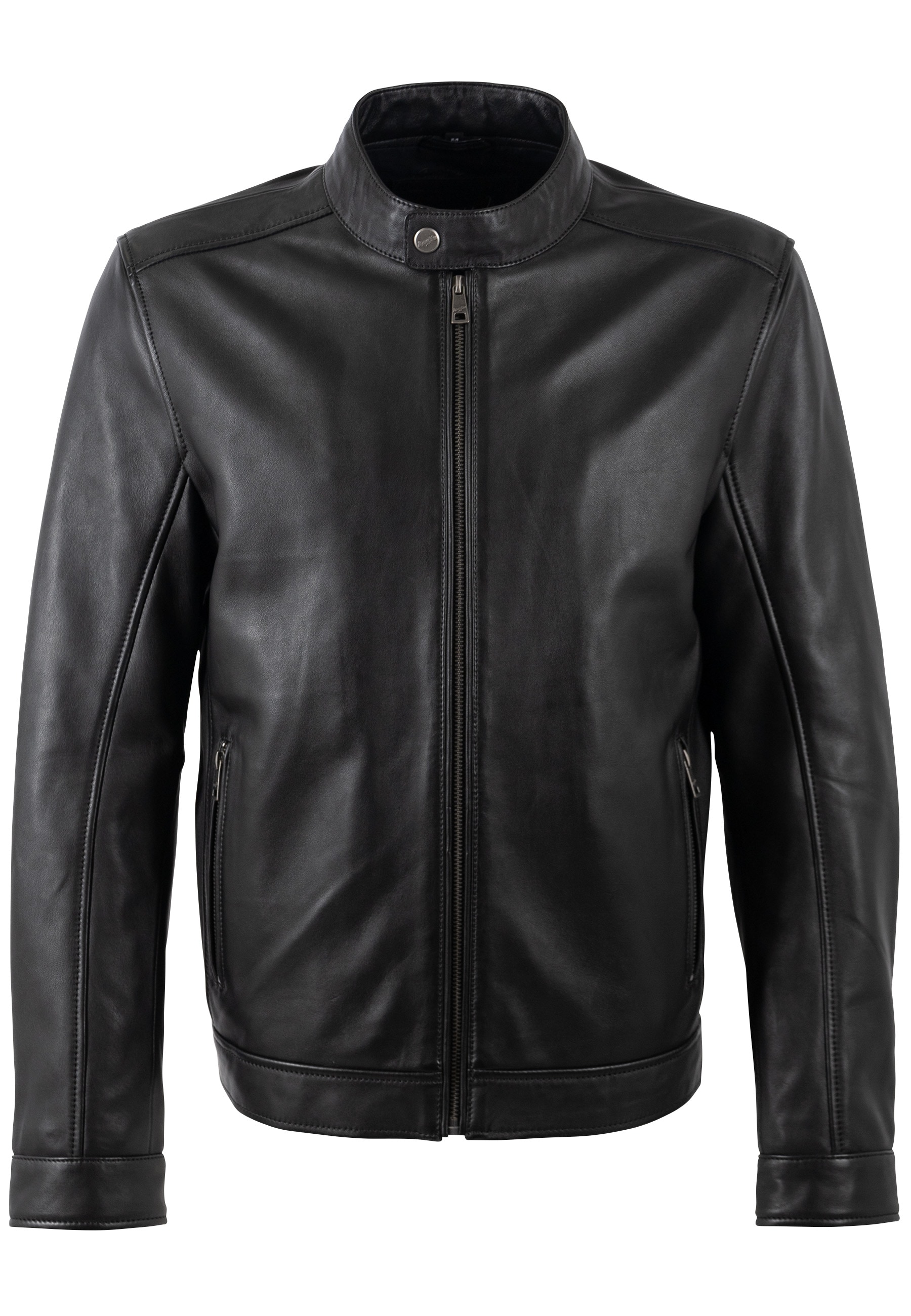 Mauritius Lederjacke "MMJork" mit Stehkragen & Drucker günstig online kaufen