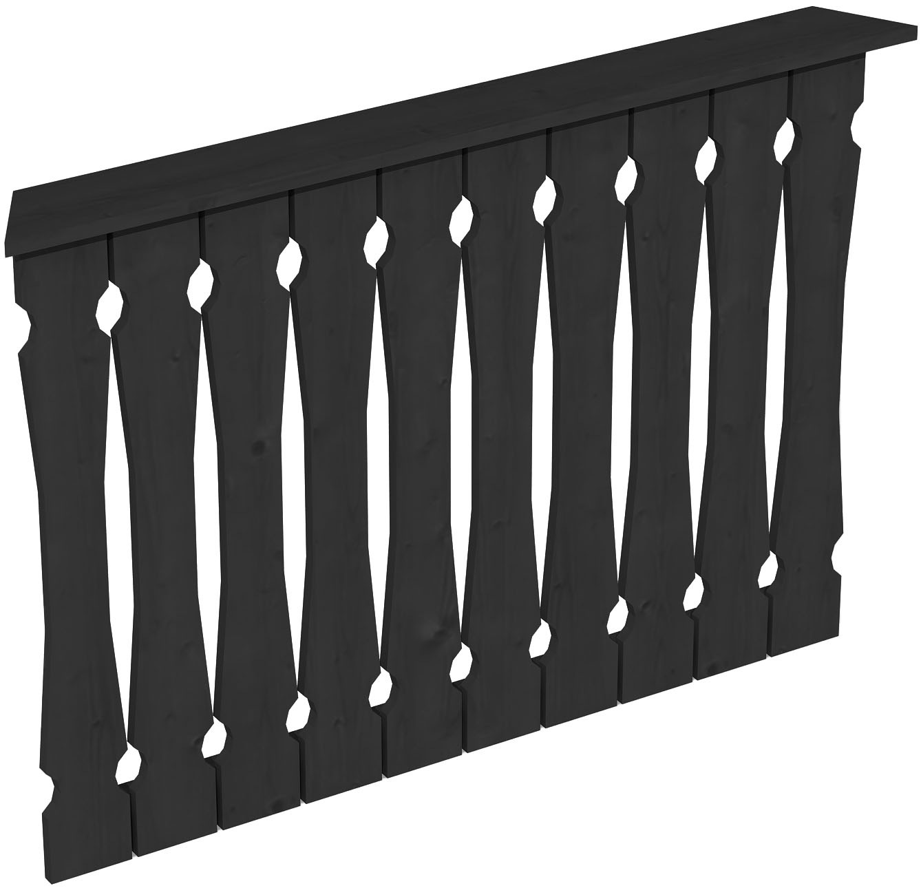 Brüstungsgeländer SKANHOLZ, H:96cm L:120cm, grau, Geländer, "Balkonschalung"