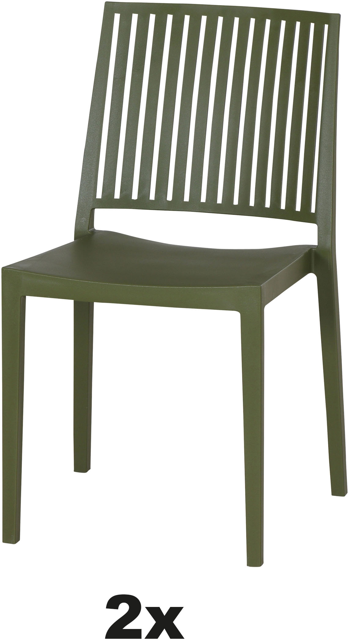 Siena Garden Gartensessel »Lane 2er Set Stapelstuhl olive« Set, 2 Stk. tlg. Gestell, Polypropylen/Glasfaser