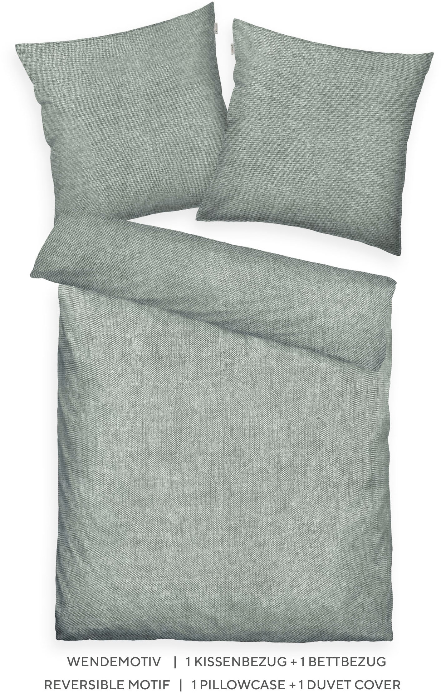 TOM TAILOR HOME Bettwäsche »WOVEN MELANGE in Gr. 135x200cm oder 155x220cm«, new bedroom, Doppelnaht am Kissen, gewebtes Label