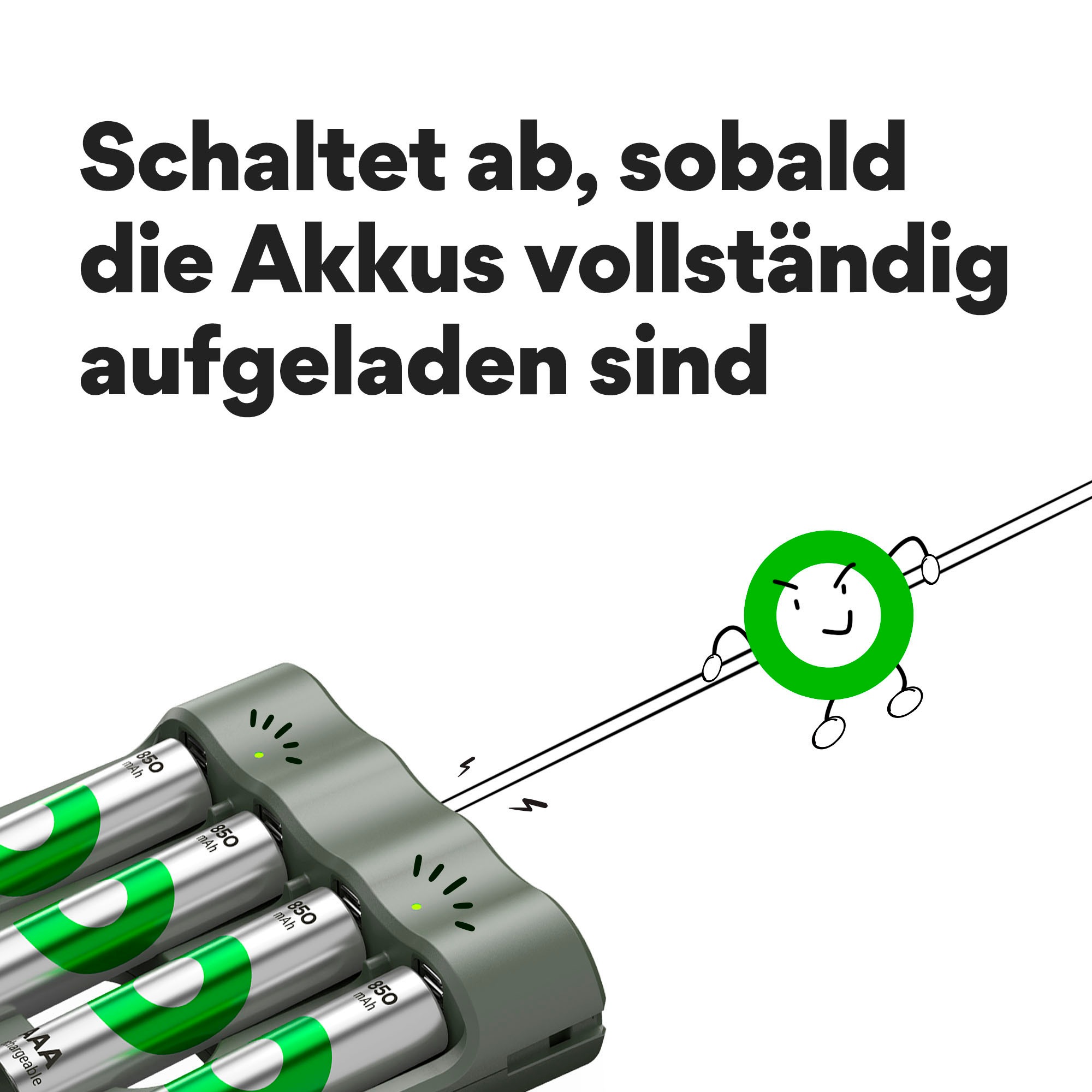 GP Batteries Batterie-Ladegerät »Free Charger B441U + 4x 850mAh AAA«