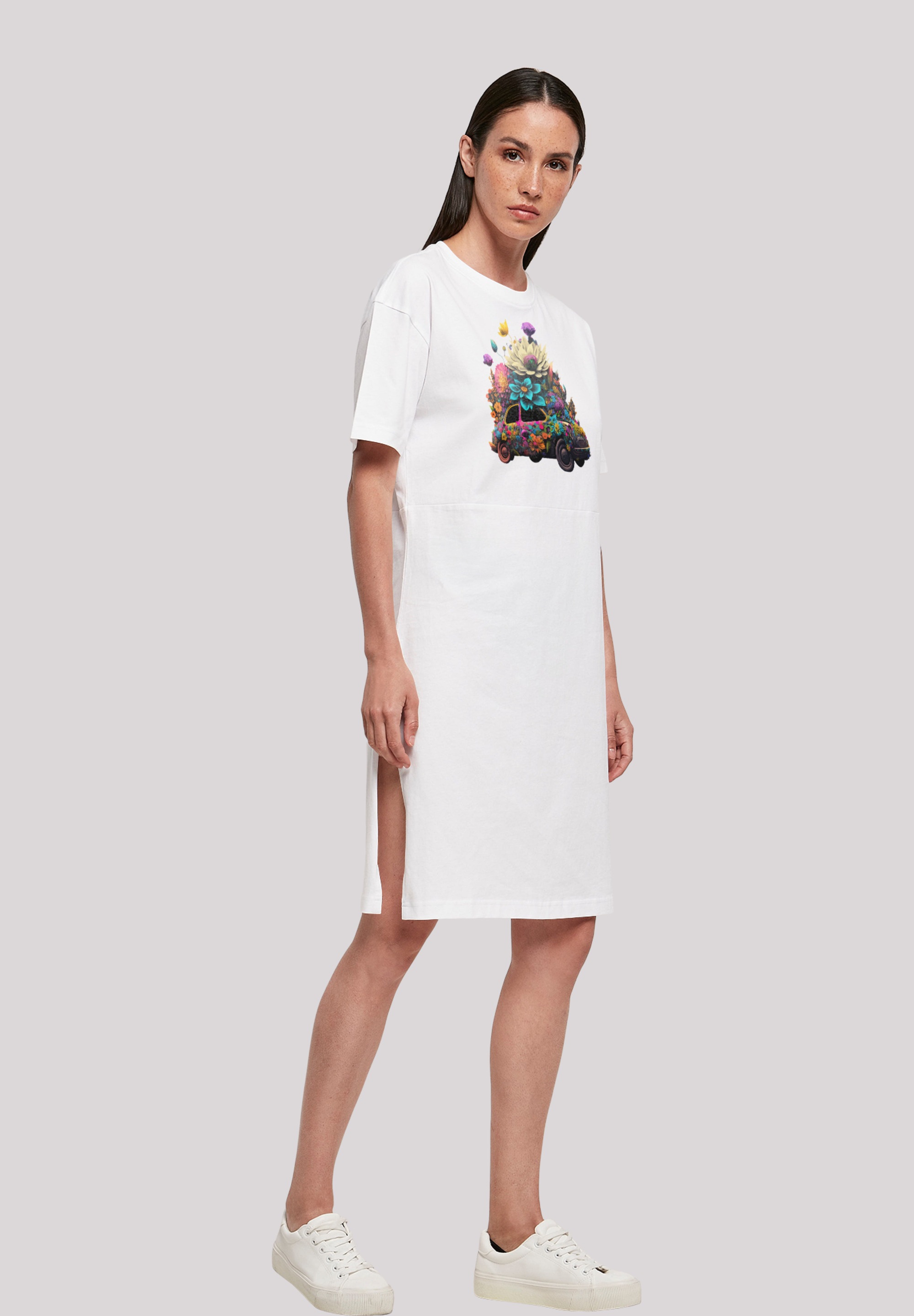 F4NT4STIC Shirtkleid »Blumen Auto«, Print