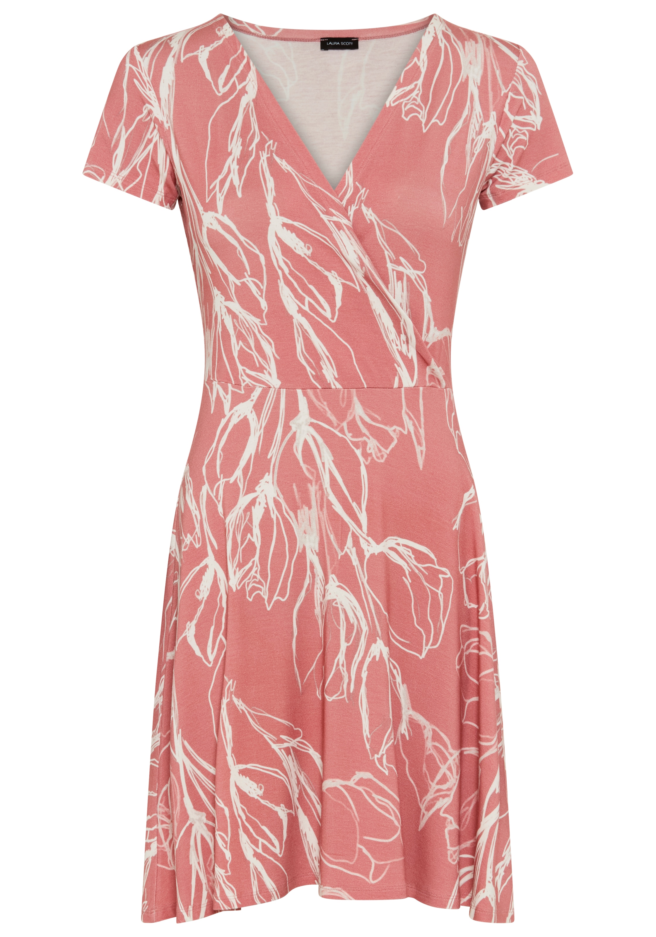 Laura Scott Sommerkleid im Basic Stil, elegantes Blumen-Muster, aus Viskose und Elasthan