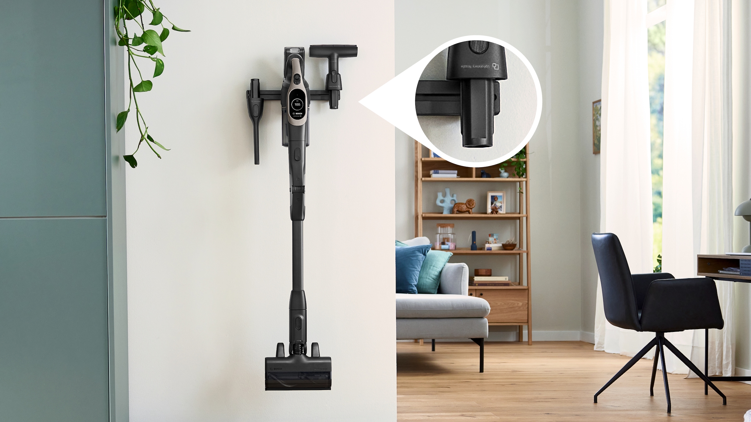 BOSCH Mini-Turbobürste »Mini-Turbo-Düse BHZUNGMP, für schwer erreichbare Stellen und Polster«, (Packung), ideal zur Fahrzeug-Innenreinigung, Original-Zubehör, schwarz