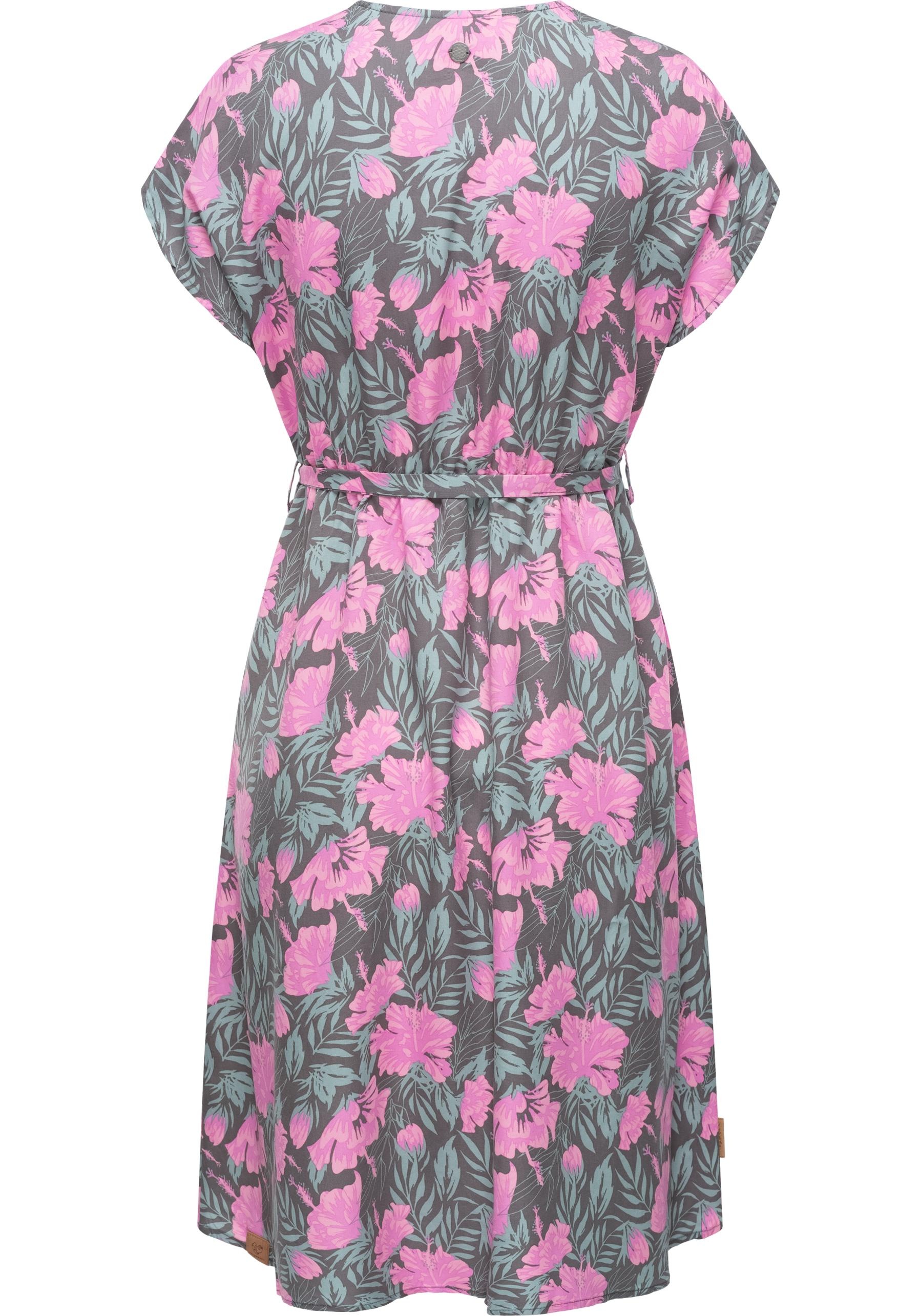 Ragwear Jerseykleid »Selyma Organic«, stylisches Shirtkleid mit V-Ausschnitt und Bindegürtel