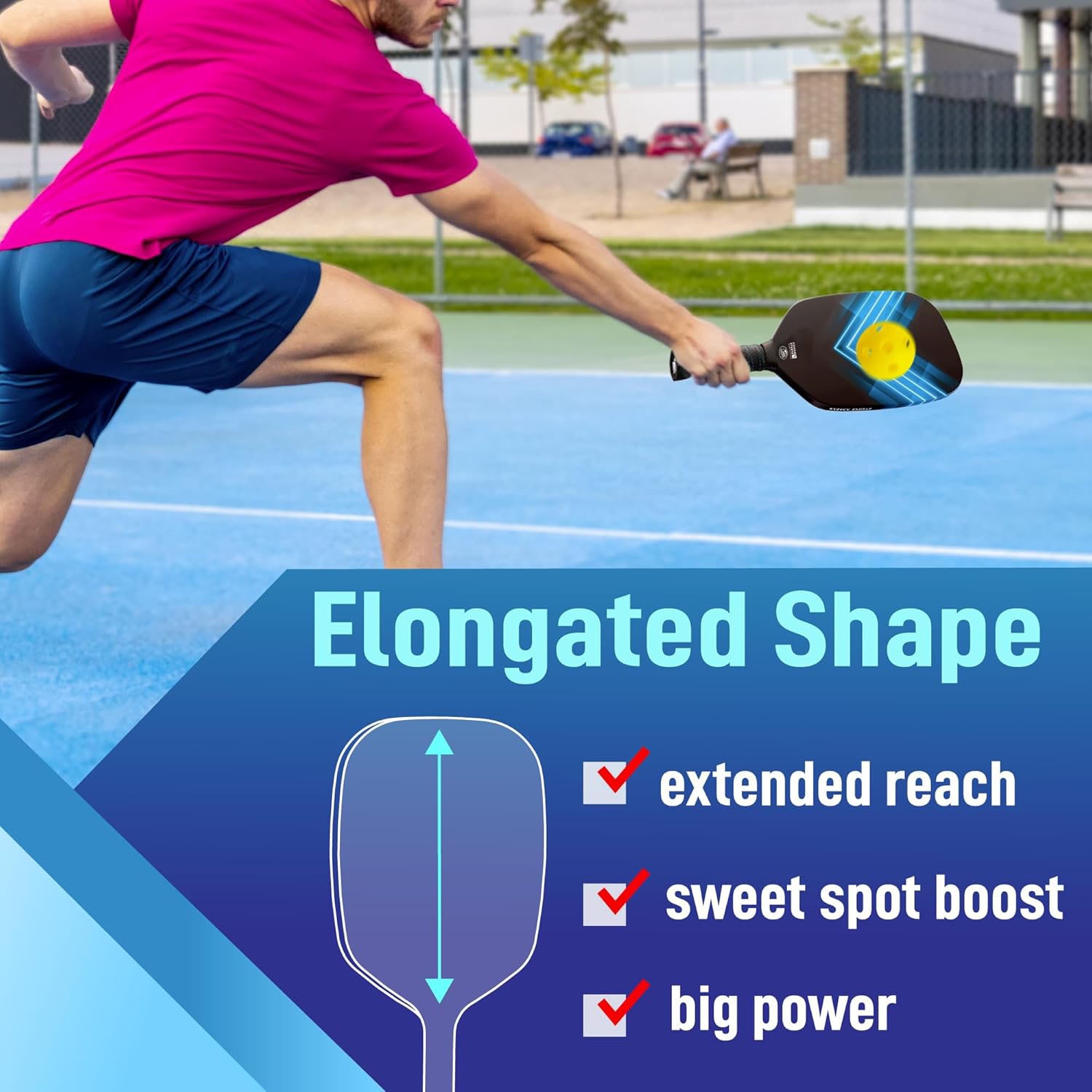 KASACA Pickleballschläger »Pickleball-Schläger Aero Swipe Carbon«, (Set, 2 tlg., Schläger & Schutzhülle)