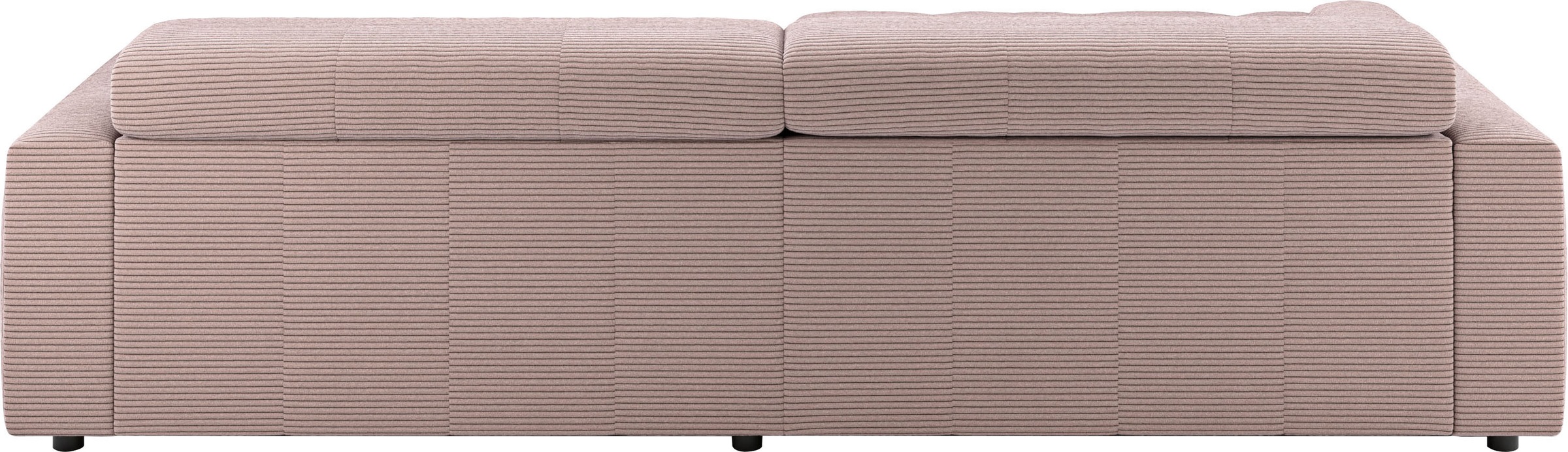 Ecksofa 3C CANDY "Denver auch mit Cord- und Easy care-Bezug, Kopfteilverstellung L-Form", rosa, B:258cm H:68cm T:217cm, 88% Polyester, 12% Polyacryl, Sofas, Ecksofa, wahlweise. mit motorischer Sitztiefenverstellung 6