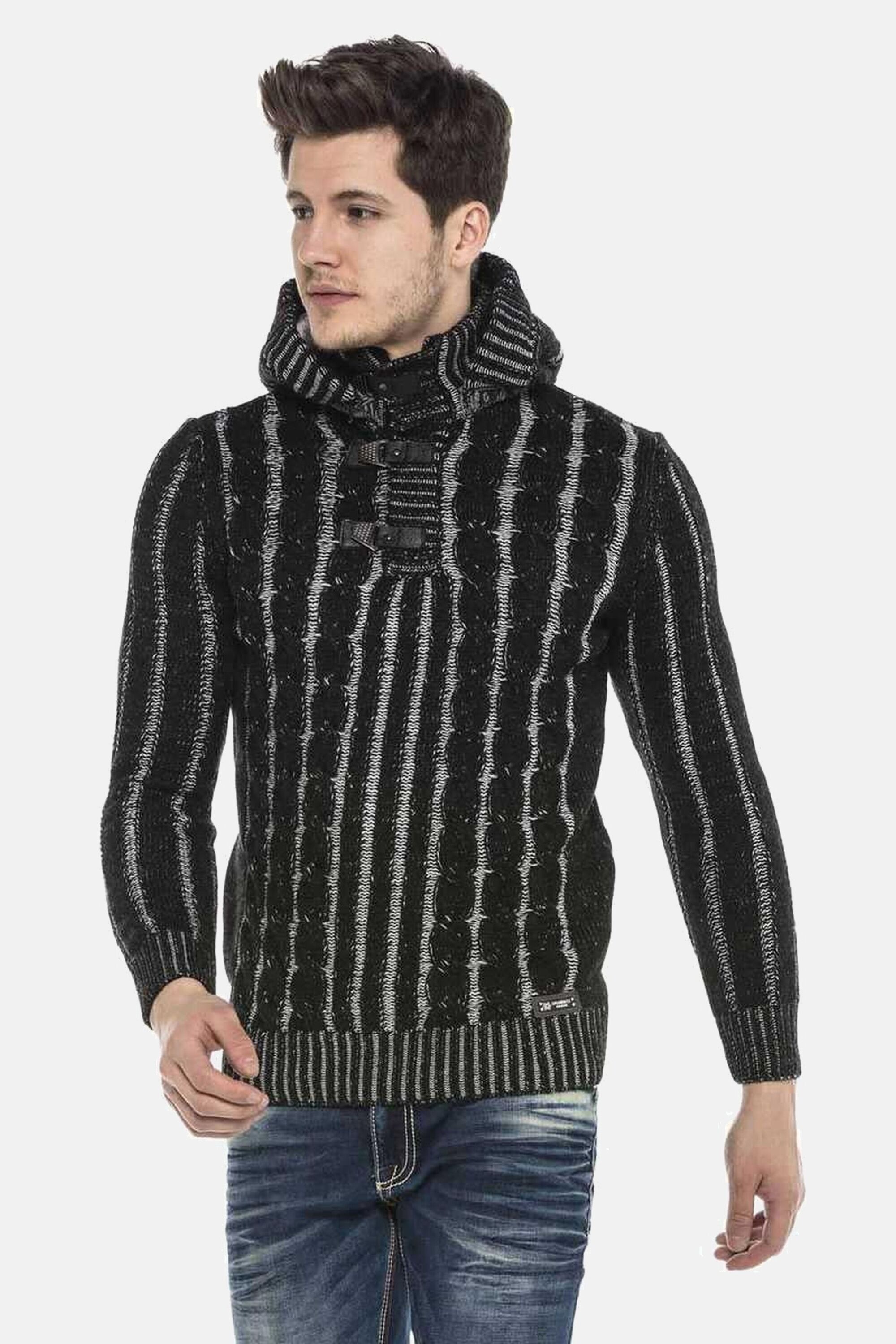 Cipo & Baxx Strickpullover "Pullover", (1 tlg.), im modernen Design mit Kap günstig online kaufen