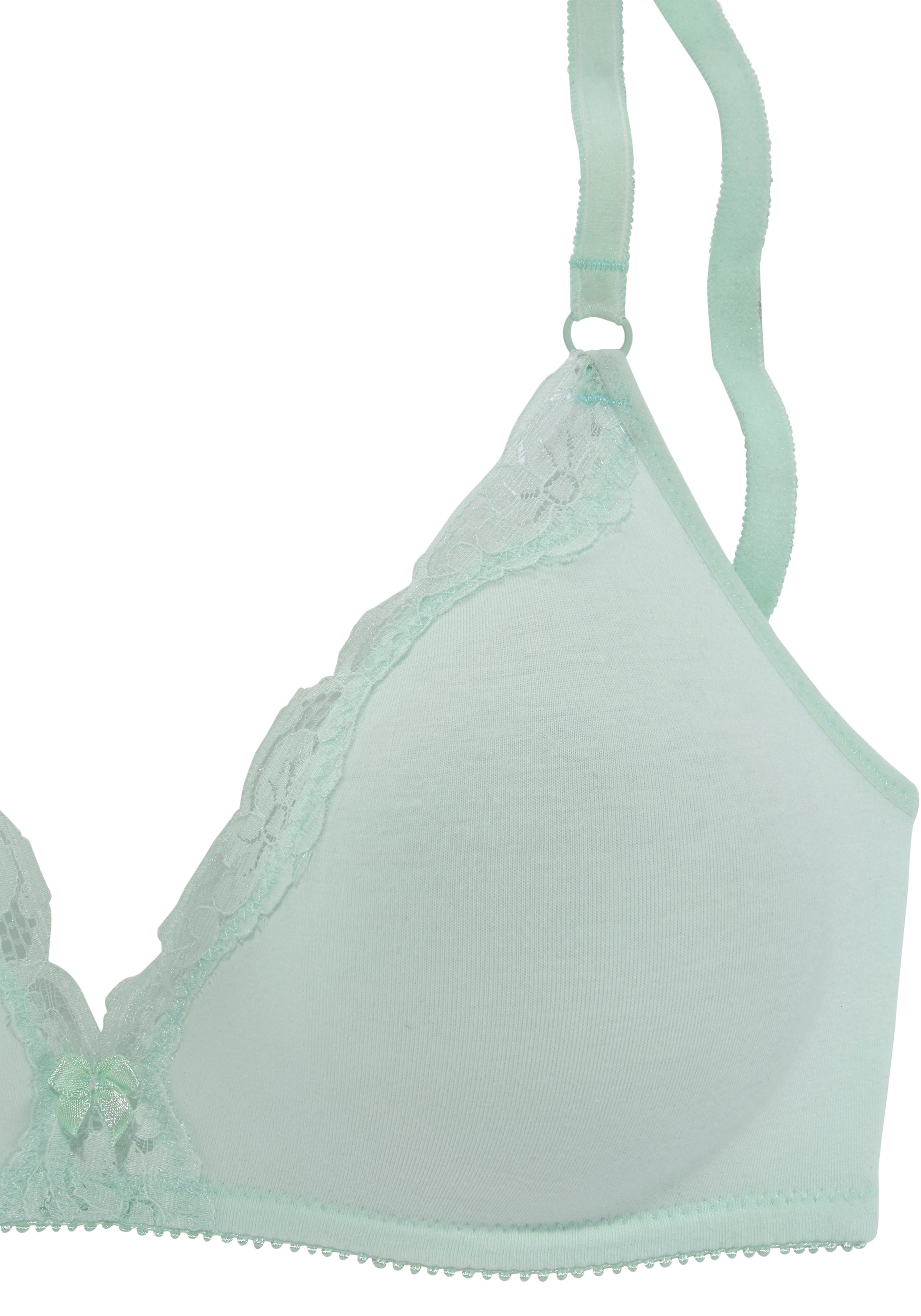 petite fleur Bralette-BH, (Packung, 2 Stück), ohne Bügel aus Baumwolle mit Spitze