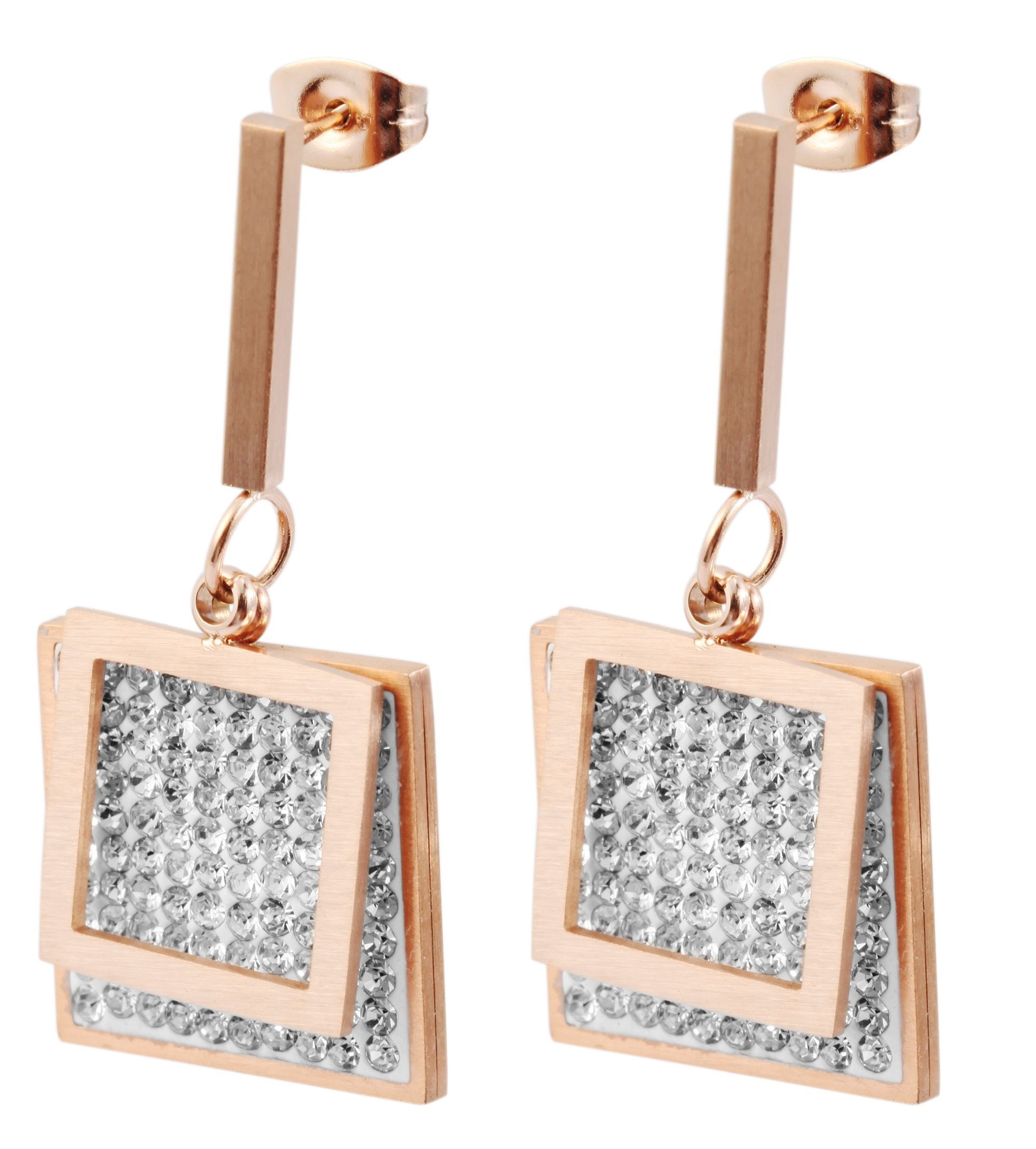 Adelia´s Paar Ohrhänger "Damen Ohrringe – Ohrstecker aus Edelstahl mit Stra günstig online kaufen