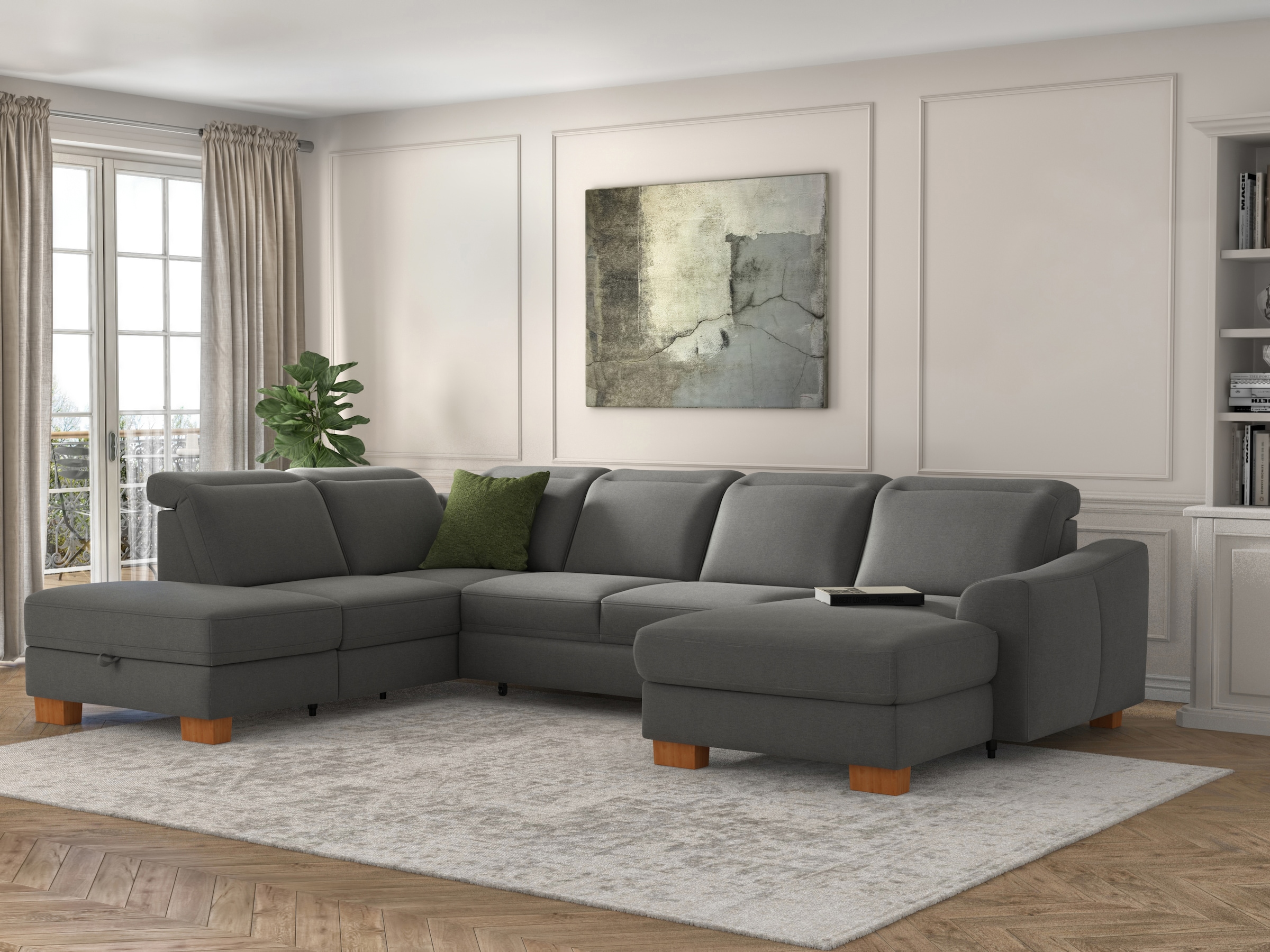 sit&more Wohnlandschaft "Dundee U-Form" mit Federkern und Massivholzfüßen, günstig online kaufen