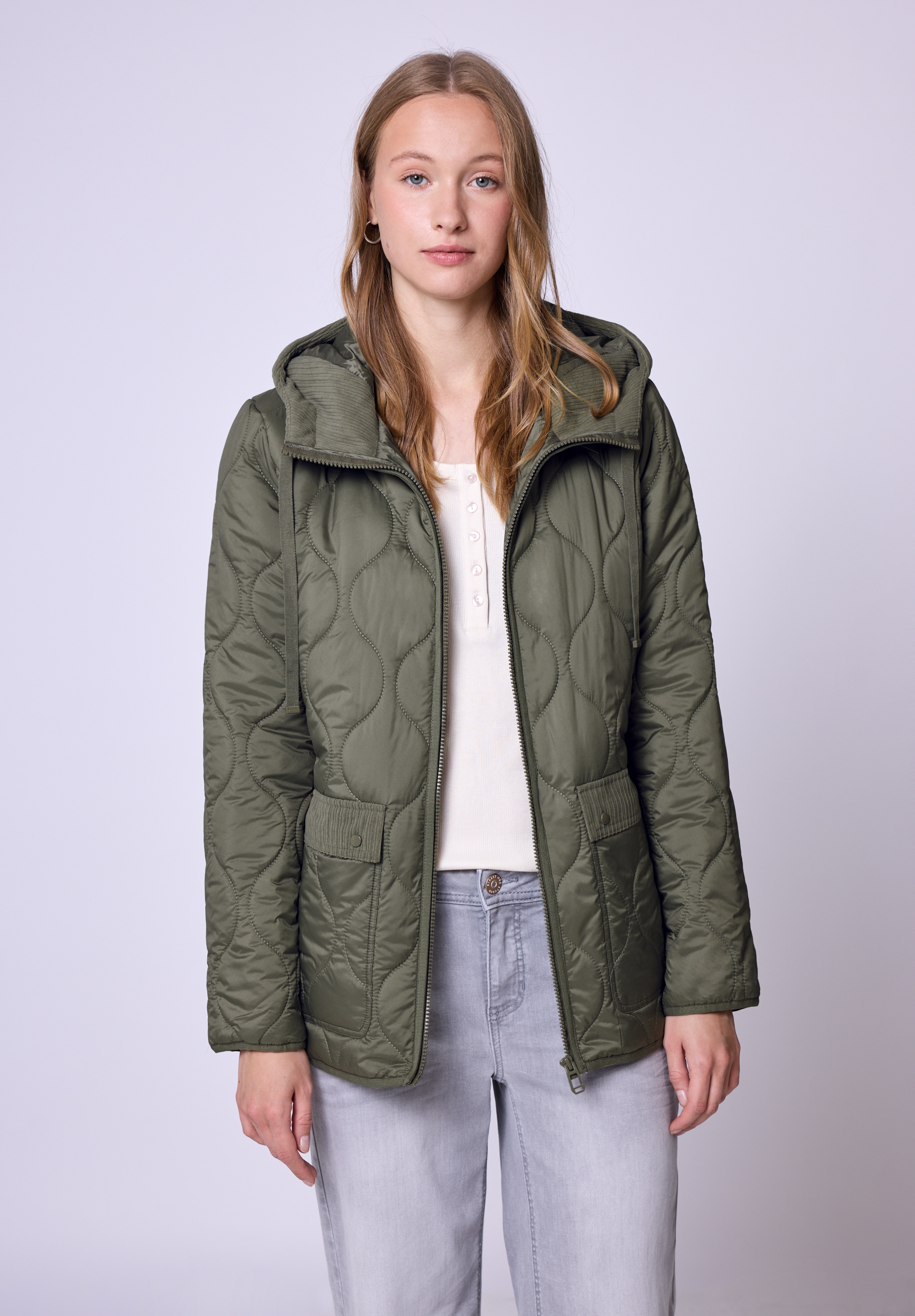 STREET ONE STUDIO Steppjacke mit Kapuze mit Kapuze mit Tunnelzugband günstig online kaufen